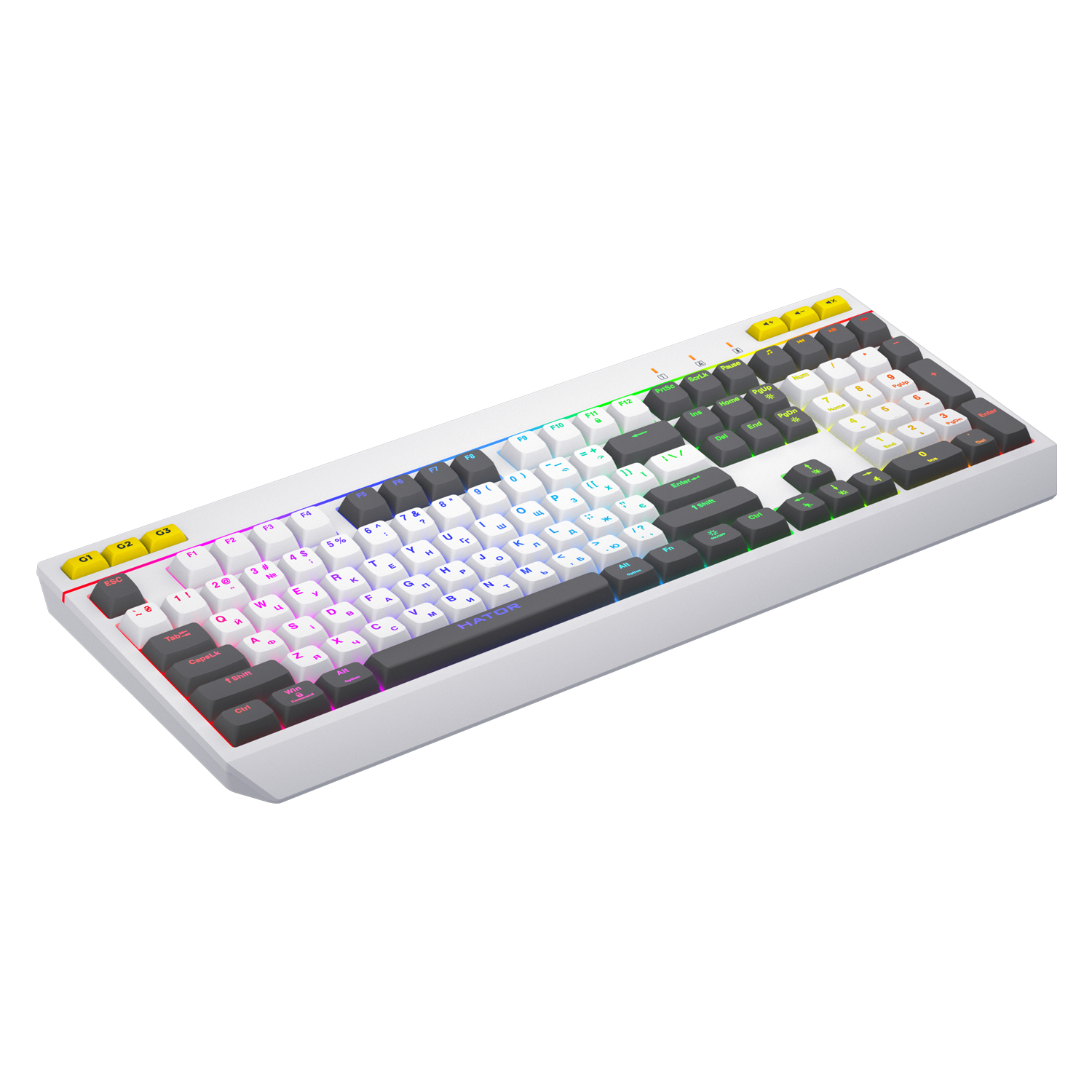 HATOR Icefall tastiera Gaming USB QWERTY Inglese US Bianco