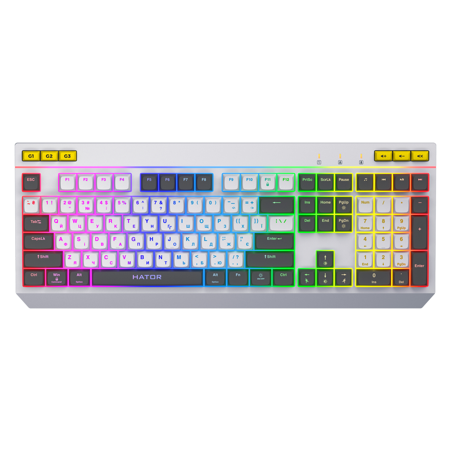 HATOR Icefall tastiera Gaming USB QWERTY Inglese US Bianco