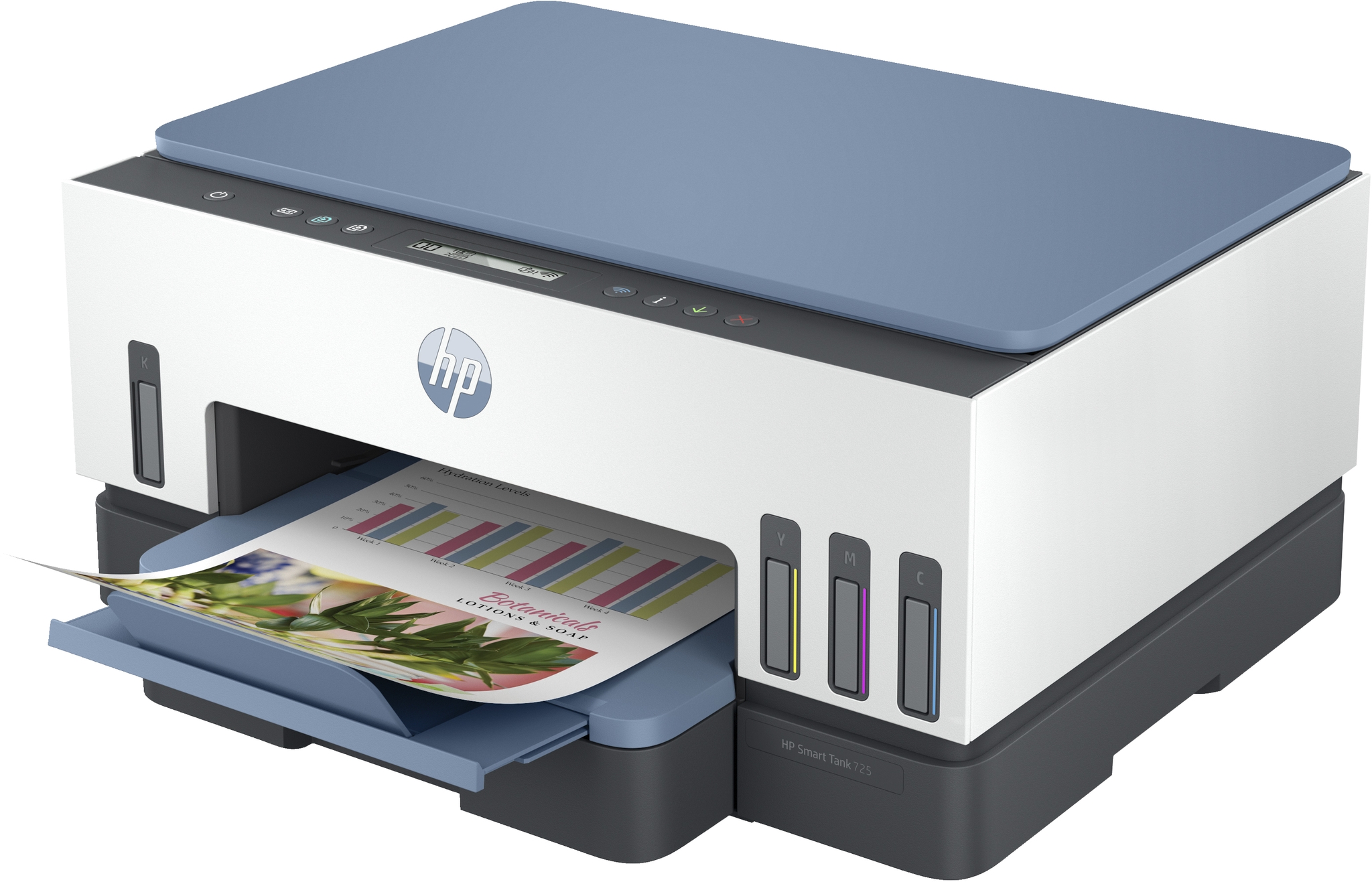 HP Smart Tank 725 All-in-One - Drucken - Kopieren - Scannen - Wireless - Scannen an PDF - Thermal Inkjet - Farbdruck - 4800 x 1200 DPI - A4 - Direktdruck - Blau - Wei�