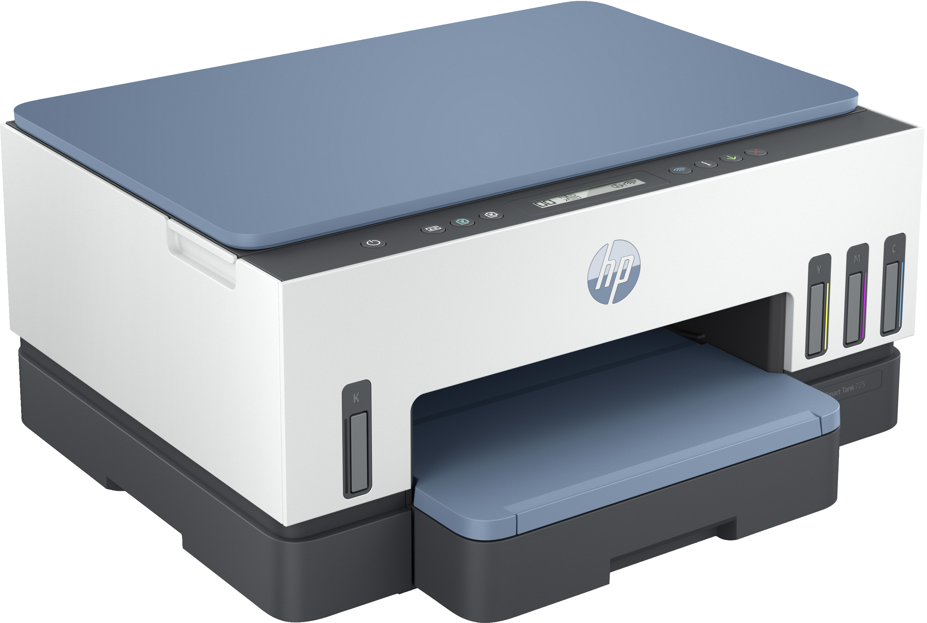 HP Smart Tank 725 All-in-One - Drucken - Kopieren - Scannen - Wireless - Scannen an PDF - Thermal Inkjet - Farbdruck - 4800 x 1200 DPI - A4 - Direktdruck - Blau - Wei�