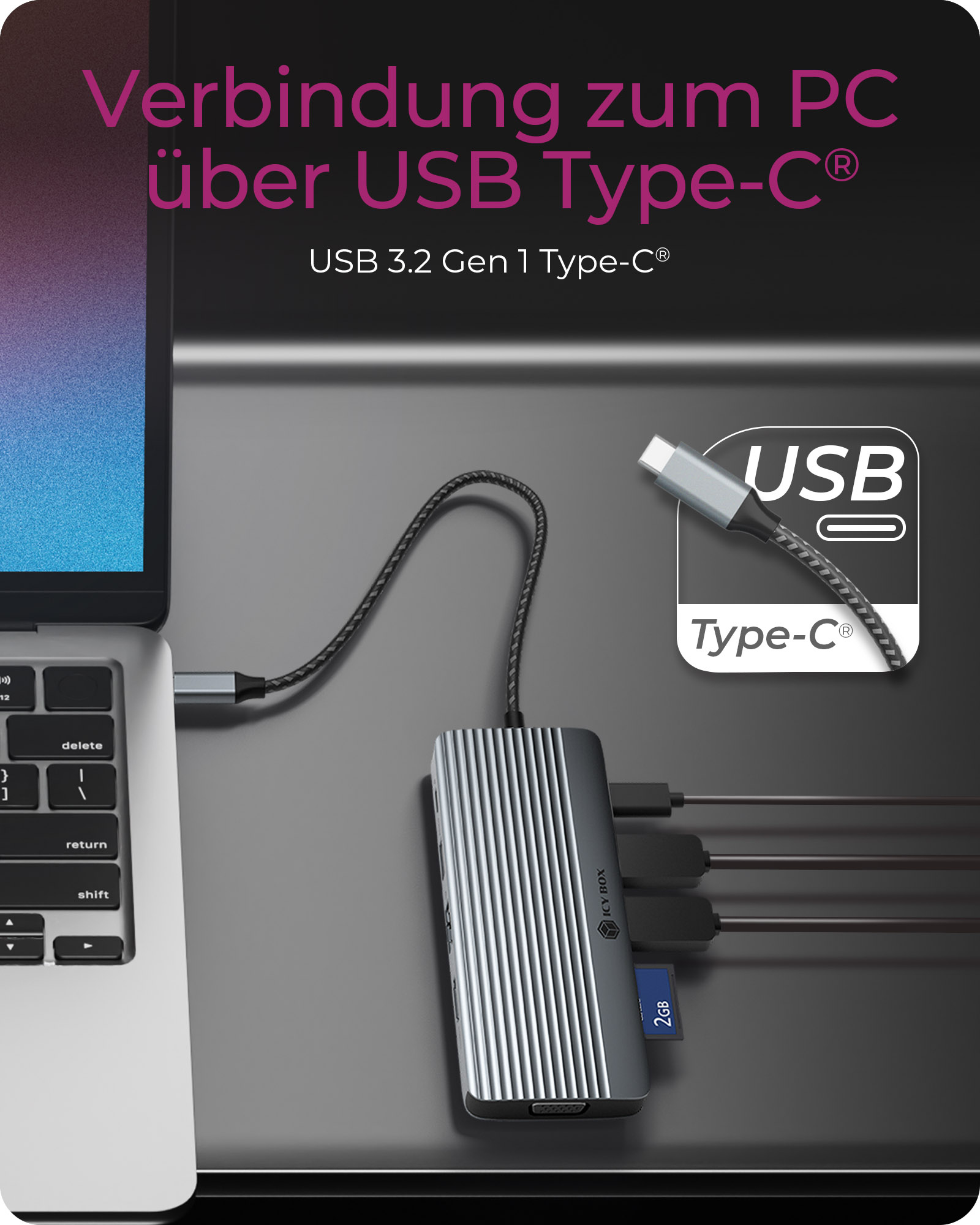 ICY BOX IB-DK4040a-CPD Cablato USB 3.2 Gen 1 (3.1 Gen 1) Type-C Alluminio, Argento