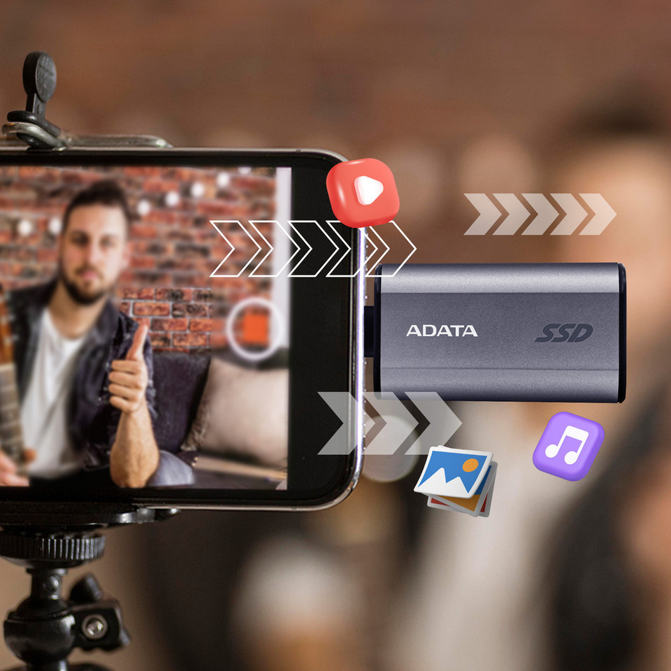 ADATA SC750 - SSD - 500 GB - extern (tragbar) - USB 3.2 Gen 2 (USB-C Steckverbinder)