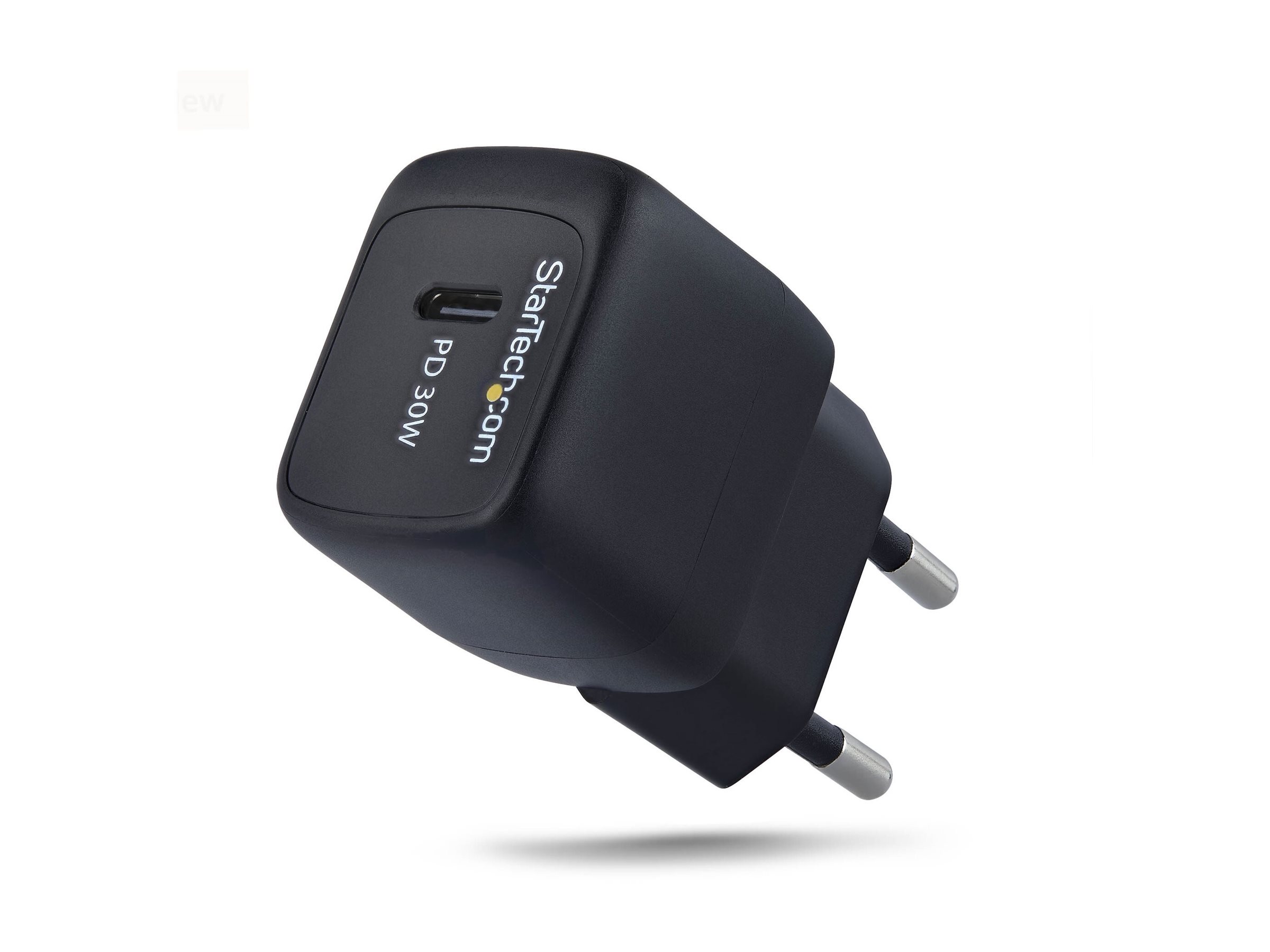 StarTech.com Chargeur Mural USB C 30W, Chargeur GaN Portable, Charge Rapide USB Power Delivery, GaN 5V/9V/15/20V PD, Chargeur USB-C, Noir