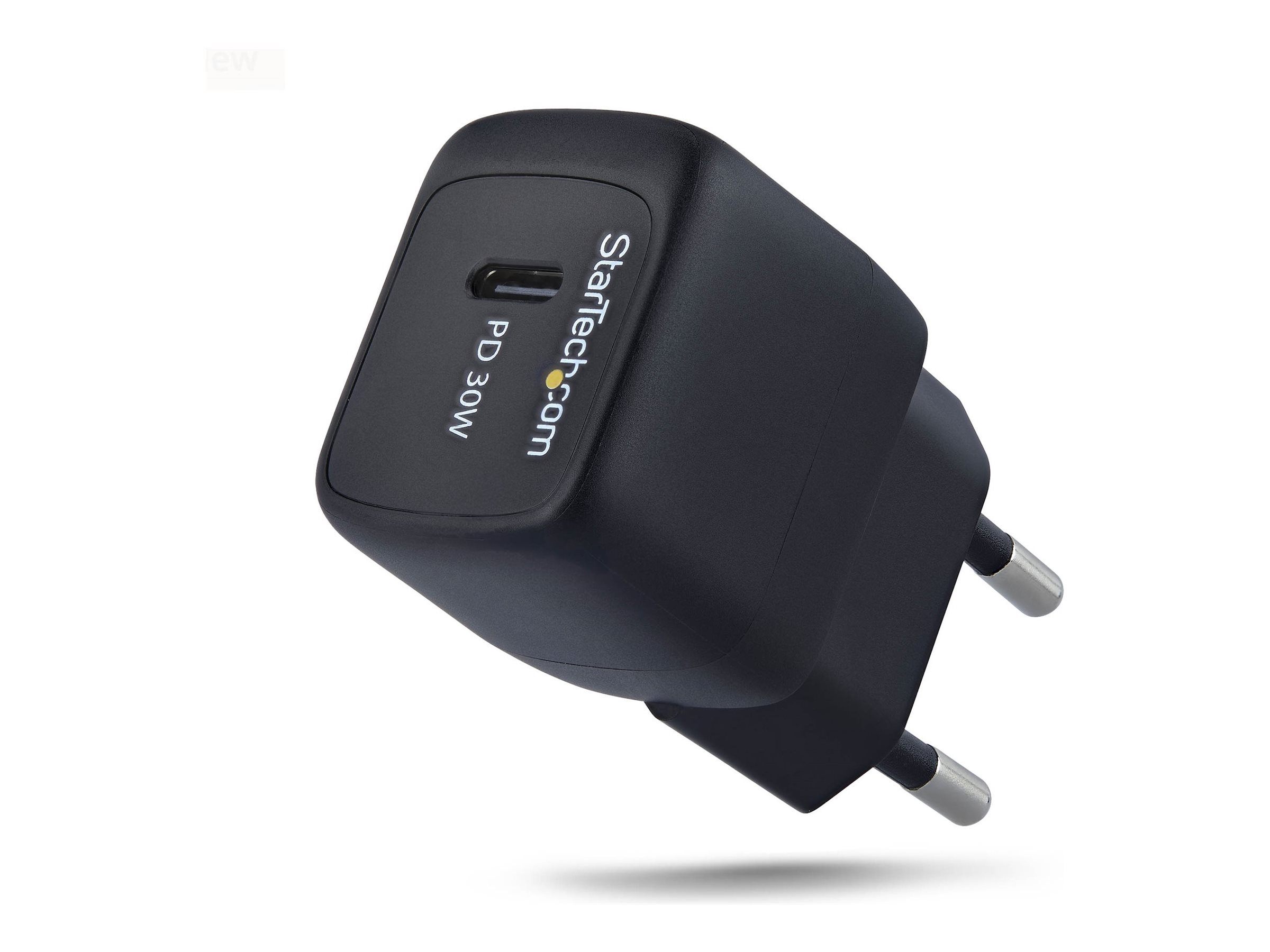 StarTech.com Chargeur Mural USB C 30W, Chargeur GaN Portable, Charge Rapide USB Power Delivery, GaN 5V/9V/15/20V PD, Chargeur USB-C, Noir