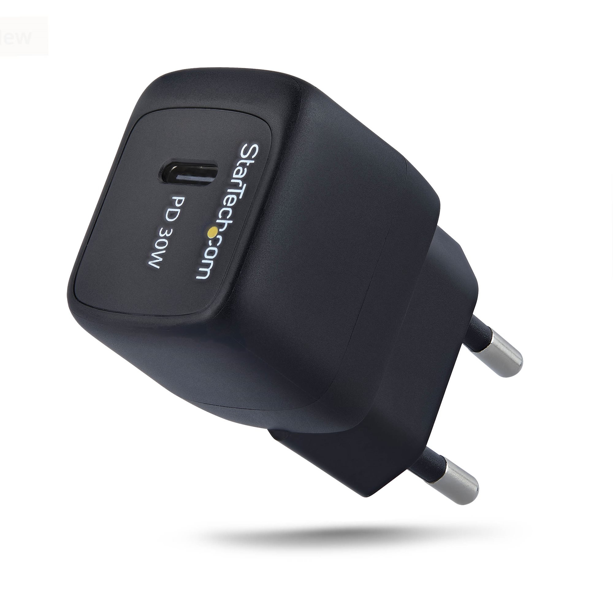 StarTech.com Chargeur Mural USB C 30W, Chargeur GaN Portable, Charge Rapide USB Power Delivery, GaN 5V/9V/15/20V PD, Chargeur USB-C, Noir