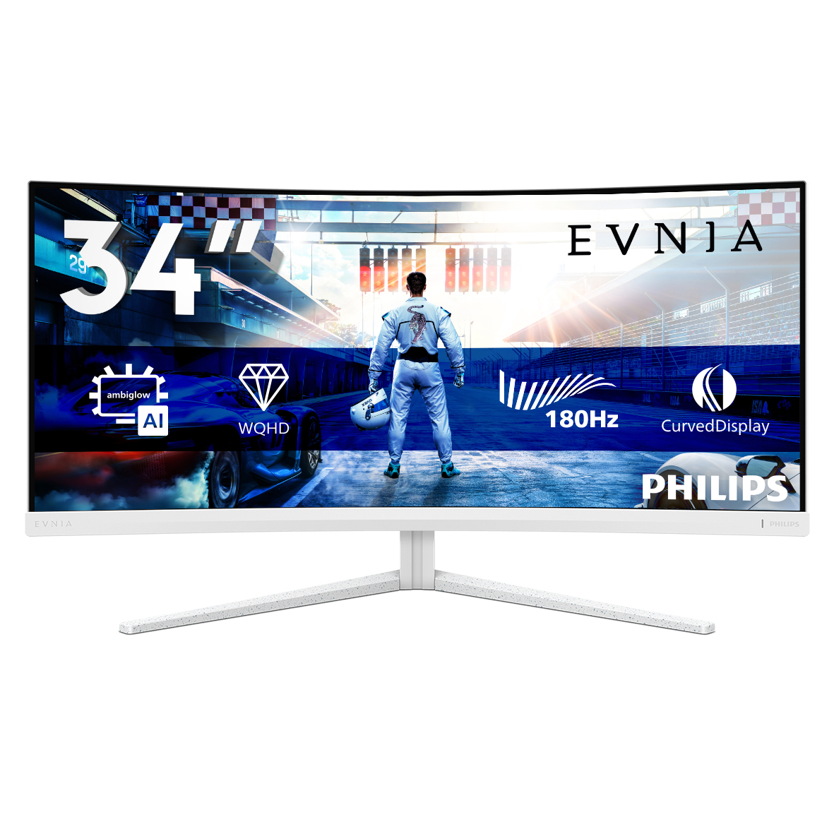 Philips Evnia 5000 34M2C5501A/00 computer monitor 86.4 cm (34) 3440 x 1440 pixels Wide Quad HD LCD White