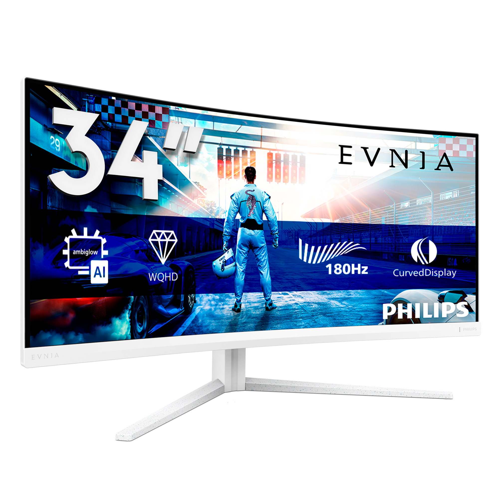 Philips Evnia 5000 34M2C5501A/00 computer monitor 86.4 cm (34) 3440 x 1440 pixels Wide Quad HD LCD White