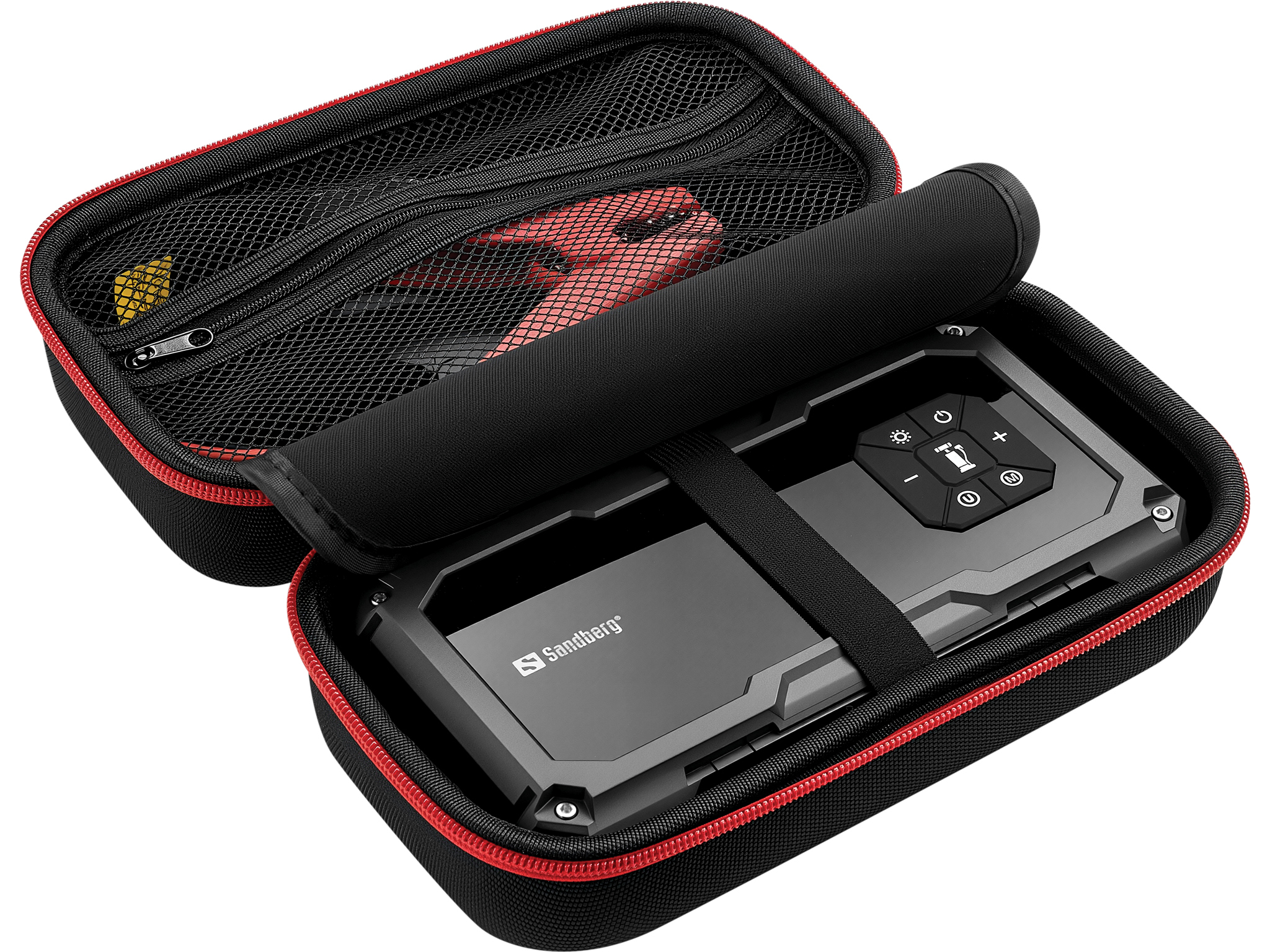 SANDBERG Active TirePump 10000 - Powerbank / Starthilfekabel - Li-Ion - 10000 mAh - 37 Wh - 800 A - 2 Ausgabeanschlussstellen (USB, Starthilfeanschluss)