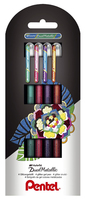 Pentel Dual Metallic Bol�grafo cil�ndrico Verde, Naranja, Rosa, Violeta 4 pieza(s)