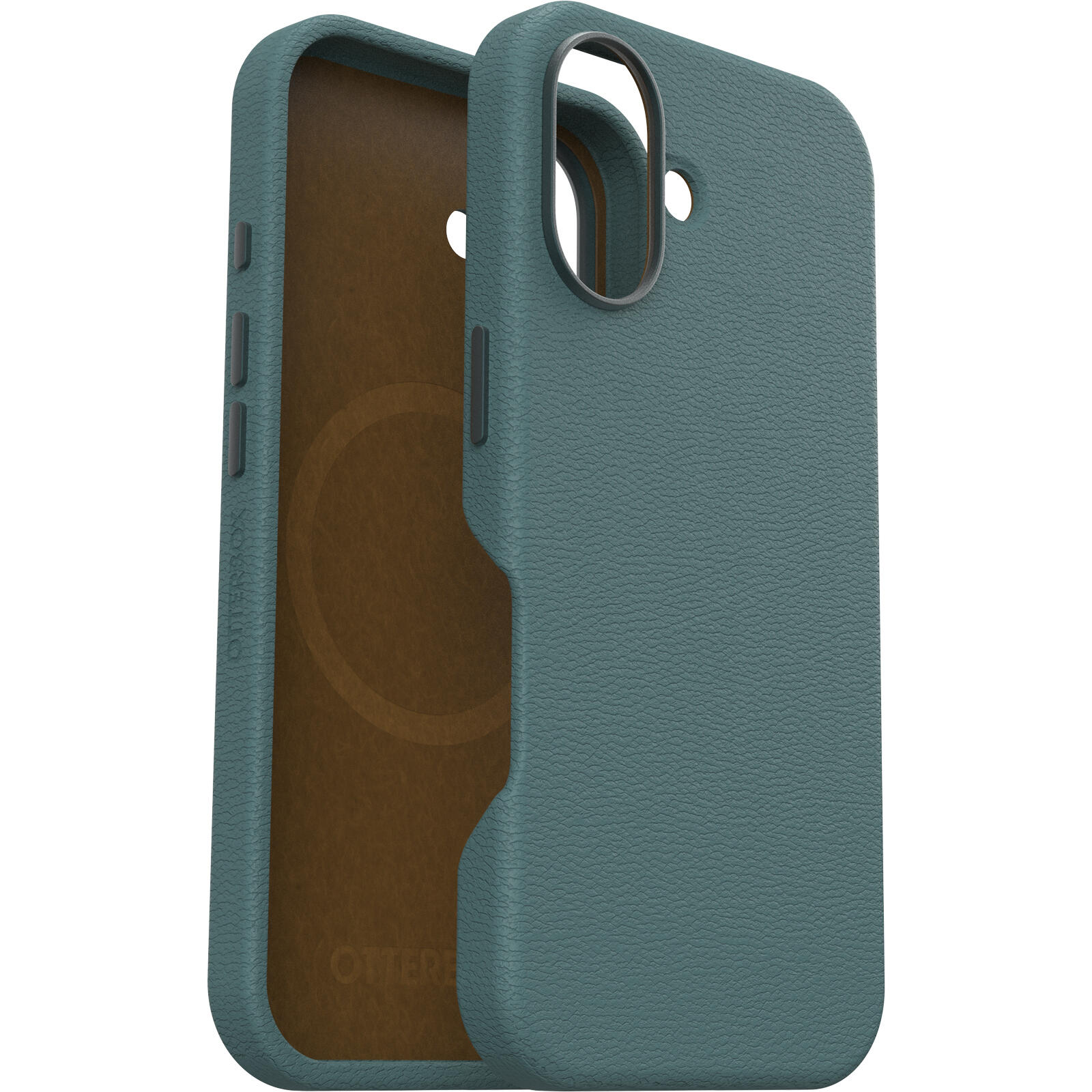OtterBox Symmetry Series - Hintere Abdeckung fr Mobiltelefon - kompatibel mit MagSafe - Kaktusleder, Polyurethan - Salbeigrn (grn)