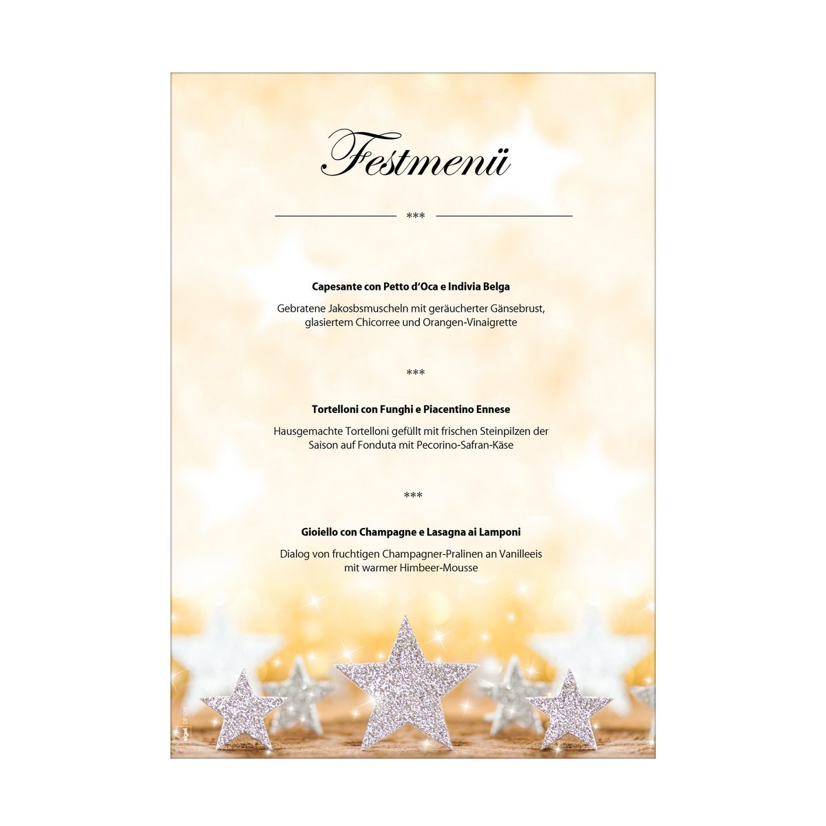 Sigel Weihnachts-Motiv-Papier Glitter Stars - A4 (210 x 297 mm)