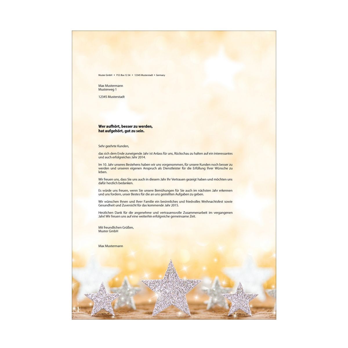 Sigel Weihnachts-Motiv-Papier Glitter Stars - A4 (210 x 297 mm)