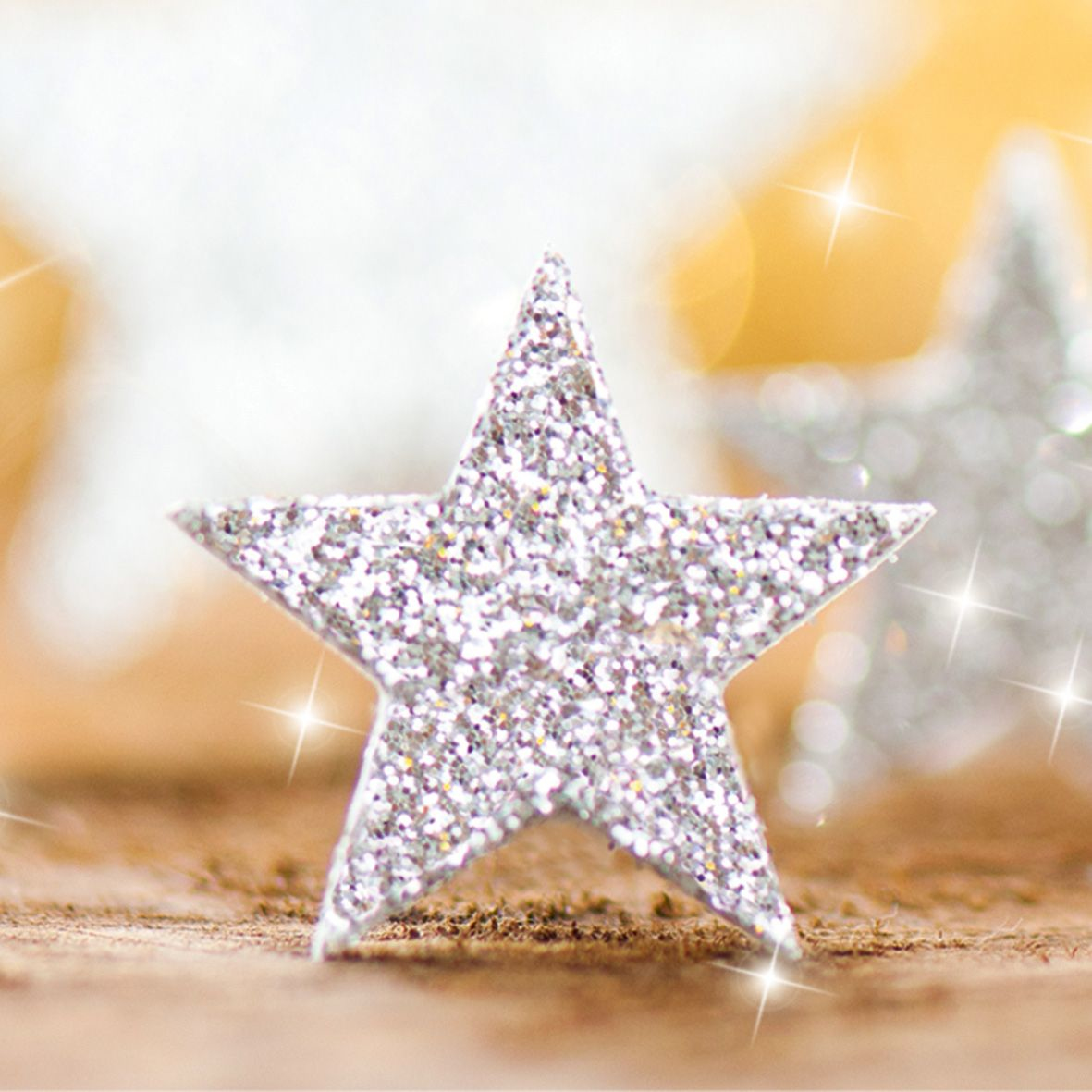 Sigel Weihnachts-Motiv-Papier Glitter Stars - A4 (210 x 297 mm)