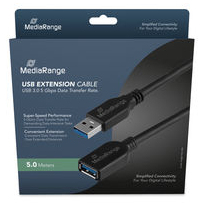 MediaRange MRCS241 c�ble USB USB 3.2 Gen 1 (3.1 Gen 1) 5 m USB A 5 Gbit/s Noir