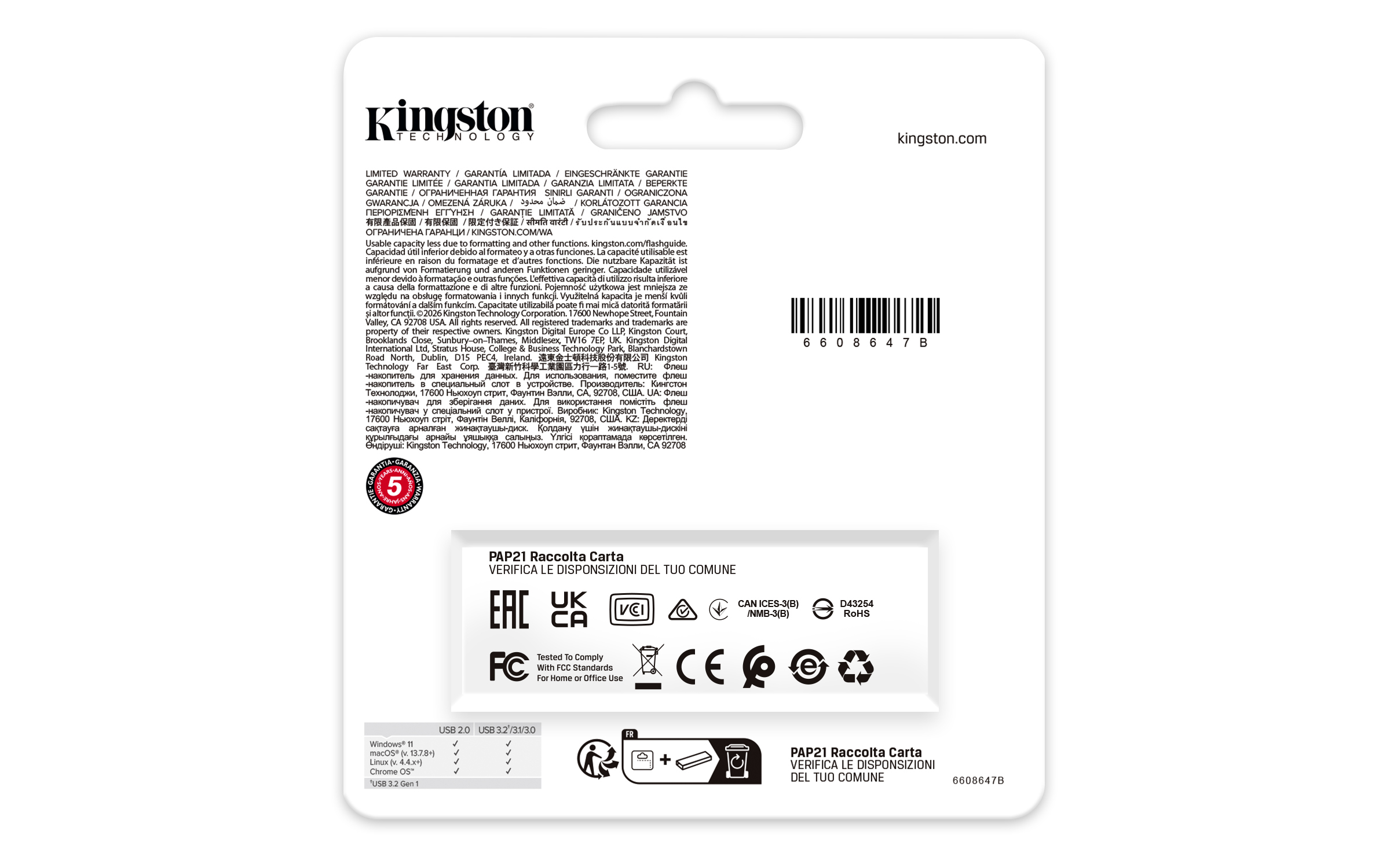 Kingston Technology DataTraveler 128GB USB portatile 3.2 Gen 1 Exodia Nero + Blu