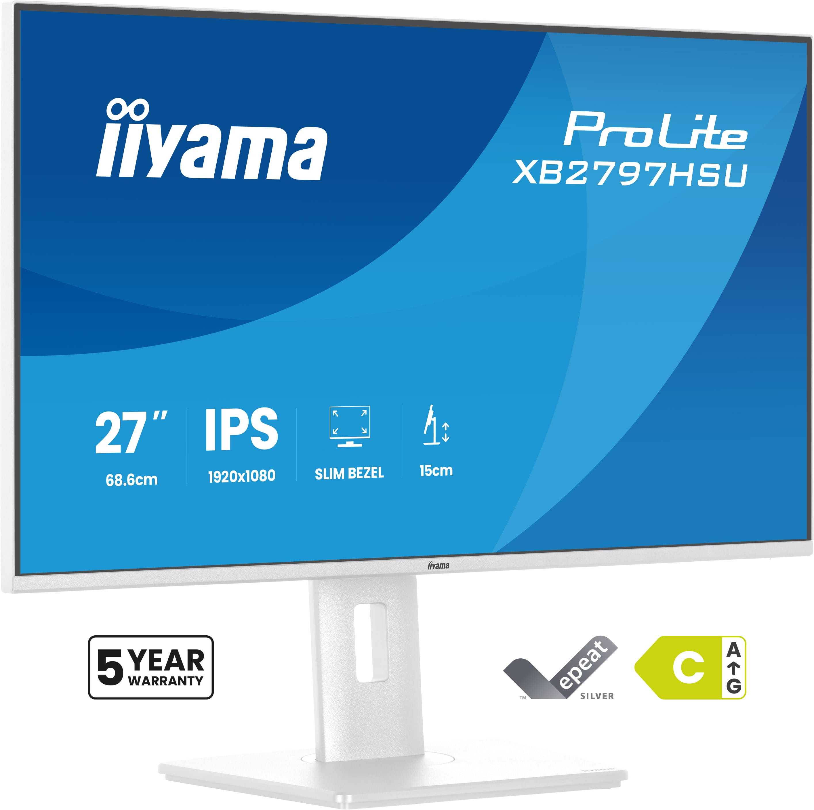 iiyama ProLite XB2797HSU-W1 computer monitor 68.6 cm (27) 1920 x 1080 pixels Full HD LED White