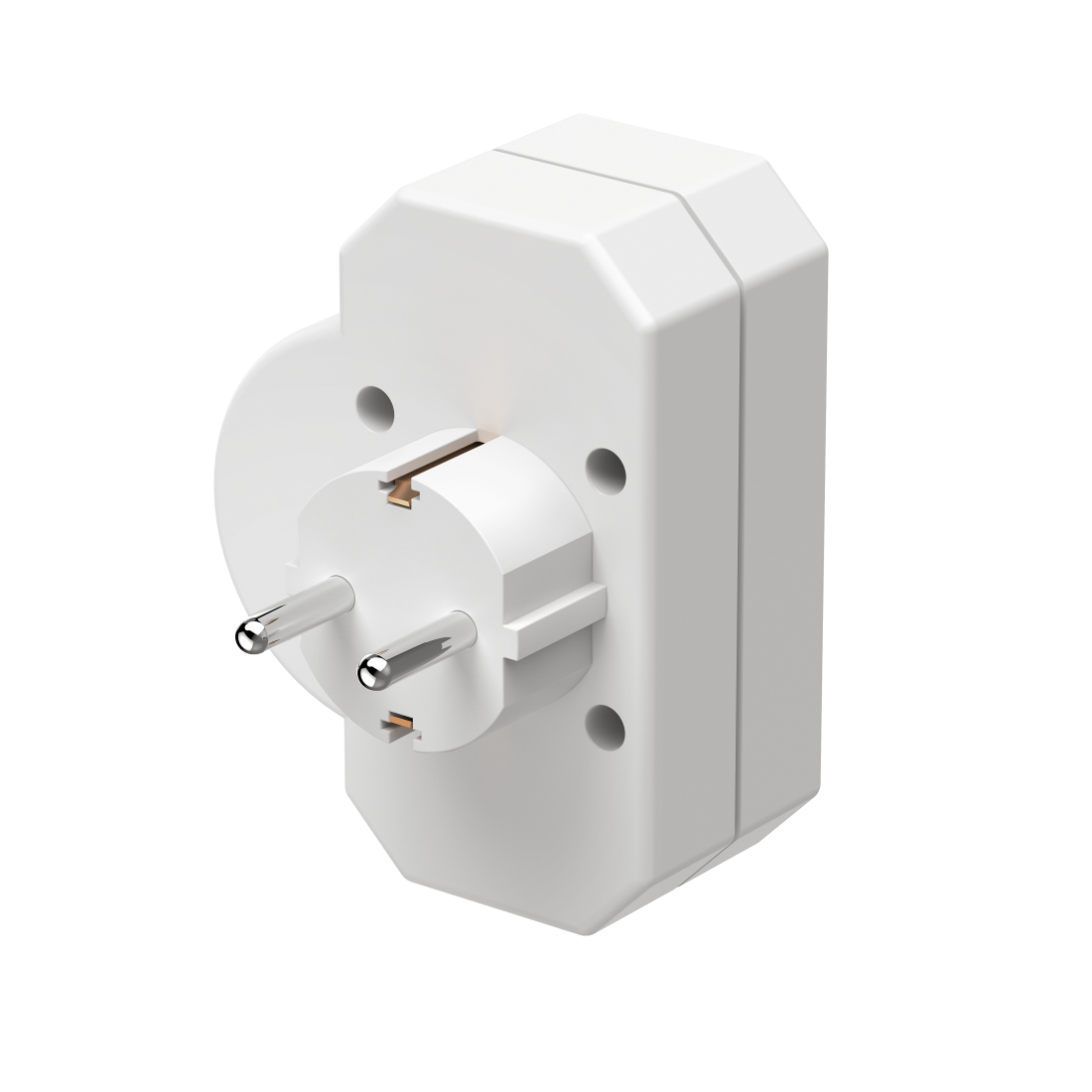 Hama Steckdosenadapter 3-fach 1x Schutzkontakt 2x Euro Schalter Wei