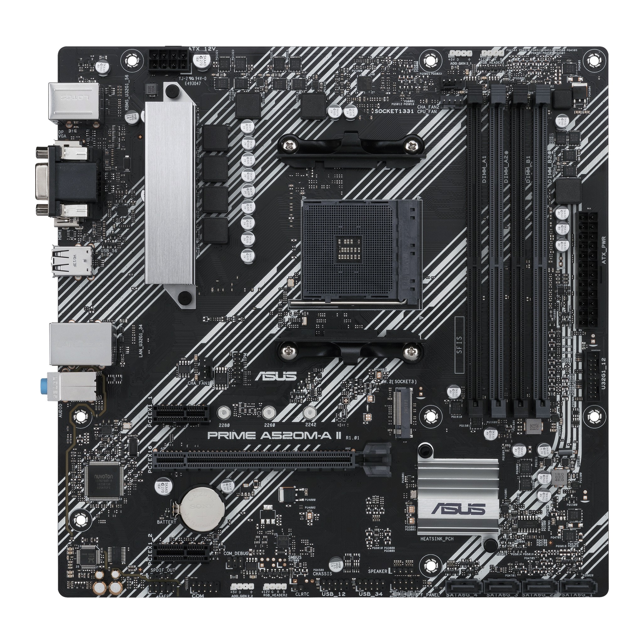 ASUS PRIME A520M-A II - Motherboard - micro ATX - Socket AM4 - AMD A520 Chipsatz - USB 3.2 Gen 1 - Gigabit LAN - Onboard-Grafik (CPU erforderlich)