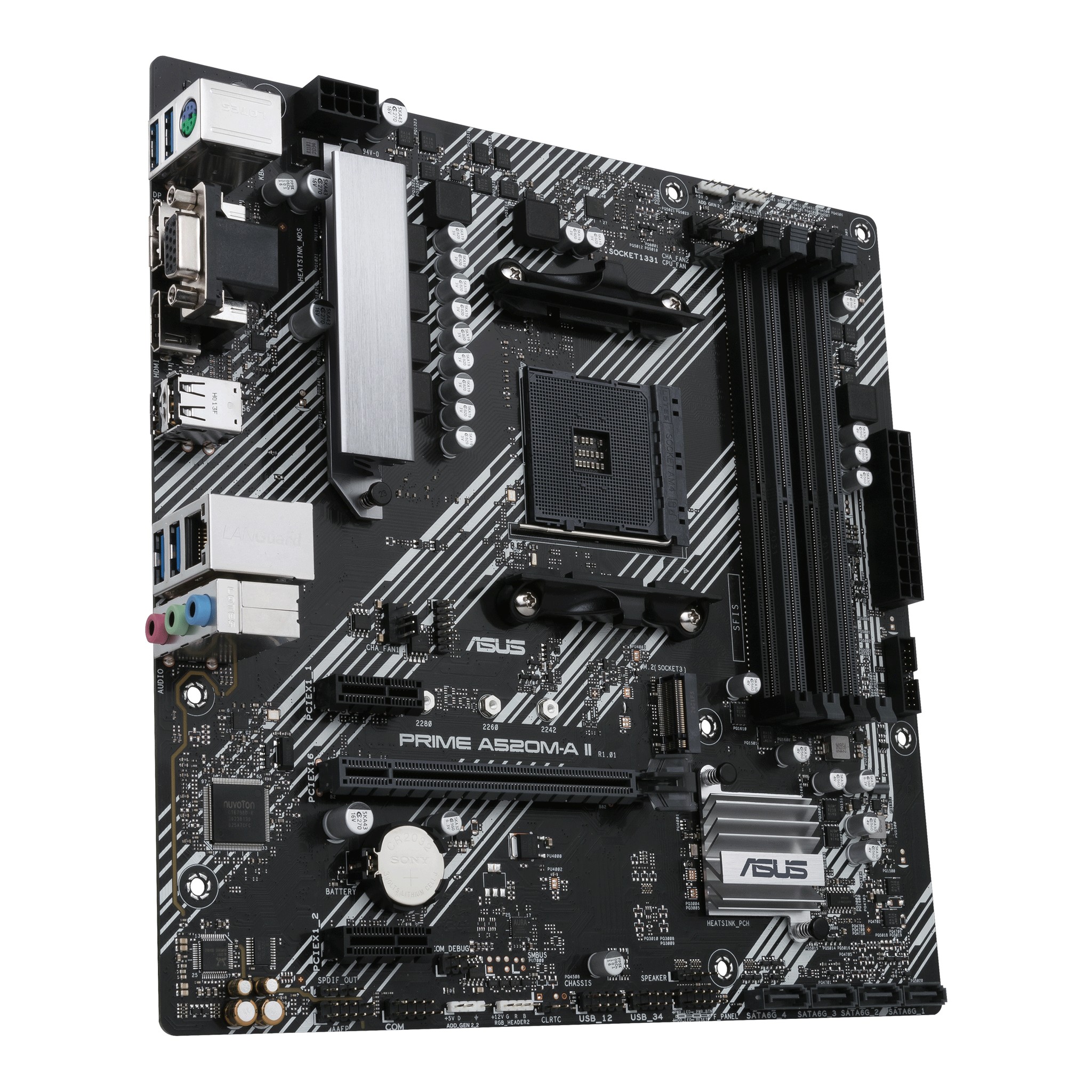ASUS PRIME A520M-A II - Motherboard - micro ATX - Socket AM4 - AMD A520 Chipsatz - USB 3.2 Gen 1 - Gigabit LAN - Onboard-Grafik (CPU erforderlich)