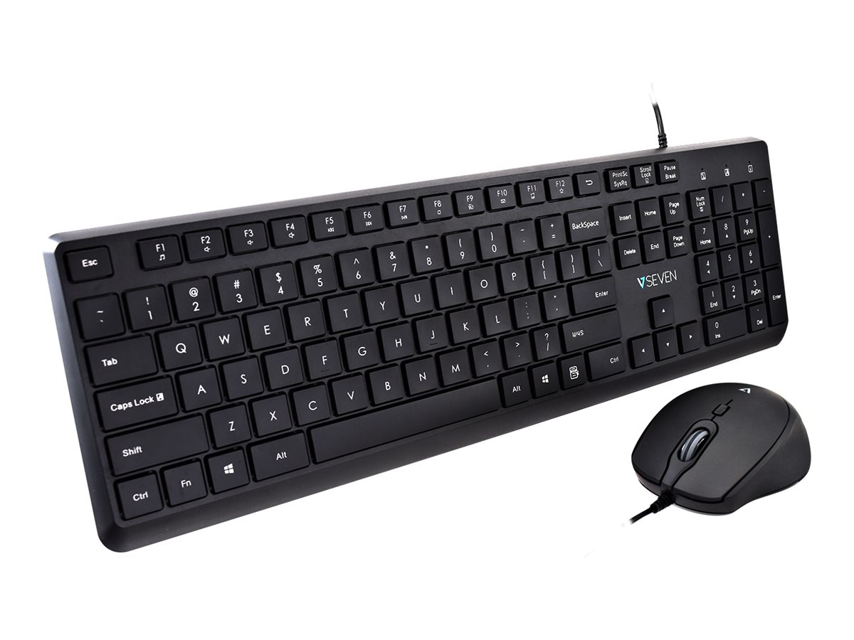 V7 USB Pro Keyboard Mouse Combo US - Tastatur - QWERTY