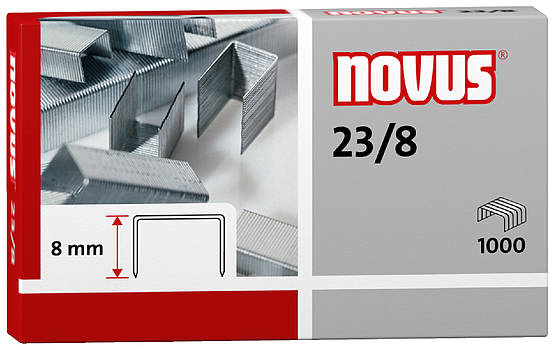 Novus Dahle Novus 23/8 - Klammerpack - 8 mm - Befestigung - 1000 Heftklammern - Edelstahl - 50 Bl�tter