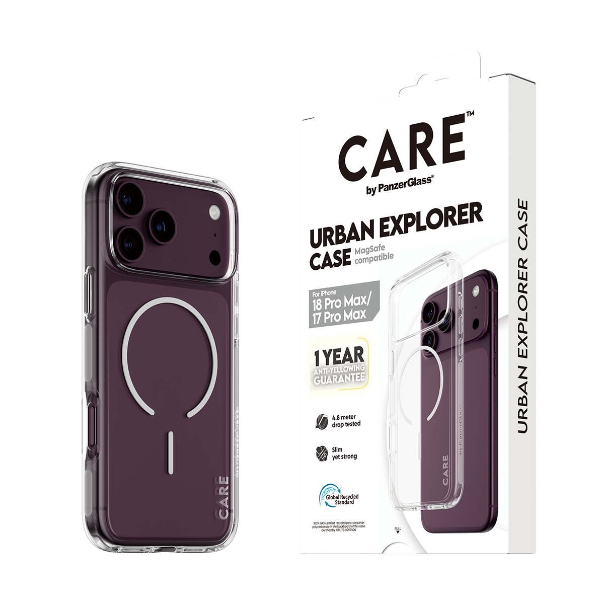 PanzerGlass CARE by � Urban Explorer Case Transparent w. White Magsafe iPhone 18 Pro Max | 17 Pro Max coque de protection pour t�l�phones portables Housse