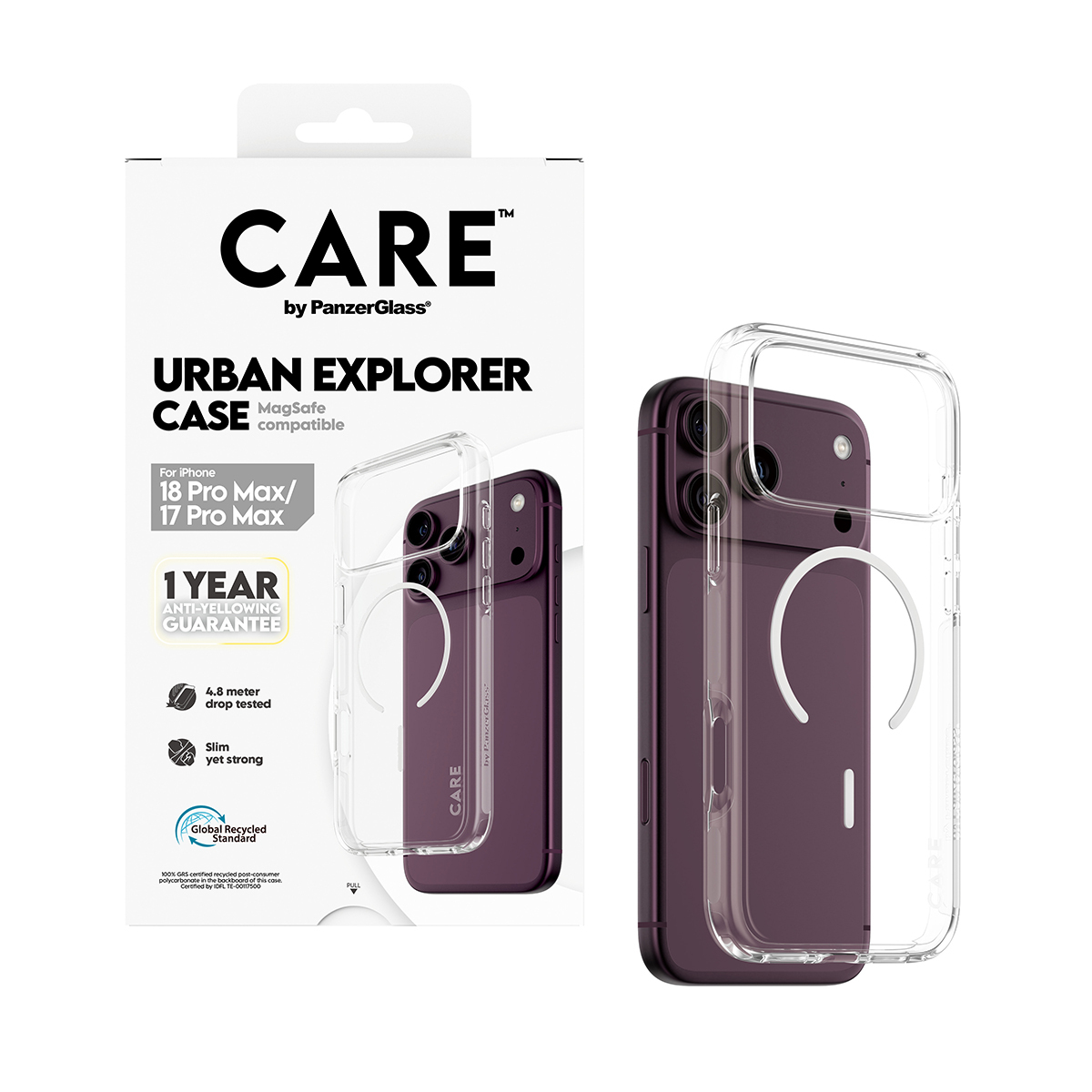 PanzerGlass CARE by � Urban Explorer Case Transparent w. White Magsafe iPhone 18 Pro Max | 17 Pro Max coque de protection pour t�l�phones portables Housse