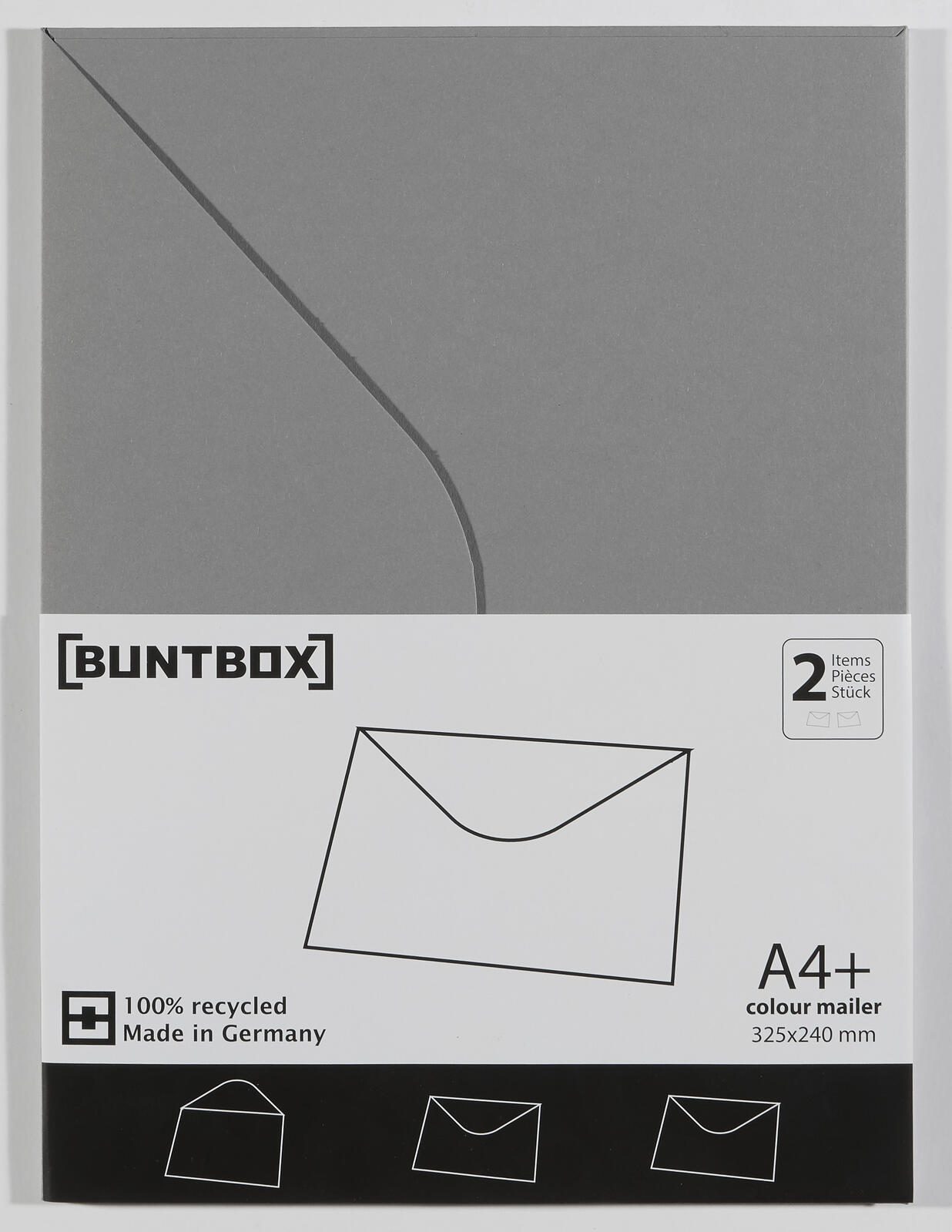 Buntbox Briefumschlge DIN C4 ohne Fenster grau 2 St.
