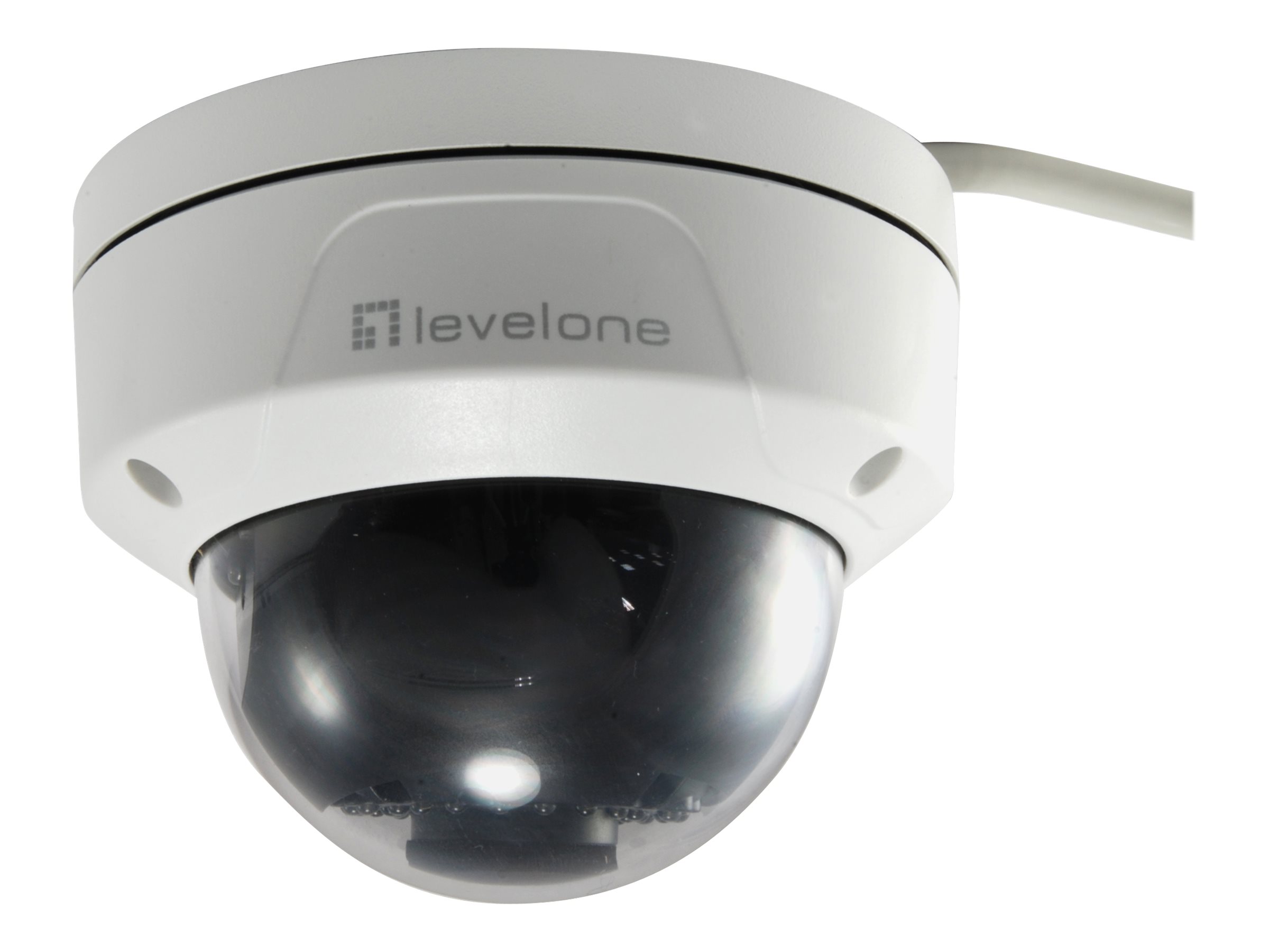 LevelOne GEMINI Fixed Dome IP Network Camera, 2-Megapixel, H.265, Vandalproof, 802.3af PoE, Indoor/Outdoor