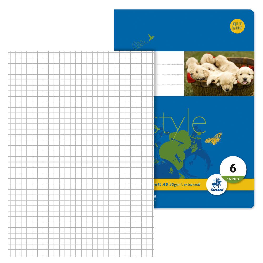 Staufen 10 Schulhefte Lineatur 5 kariert ohne Rand