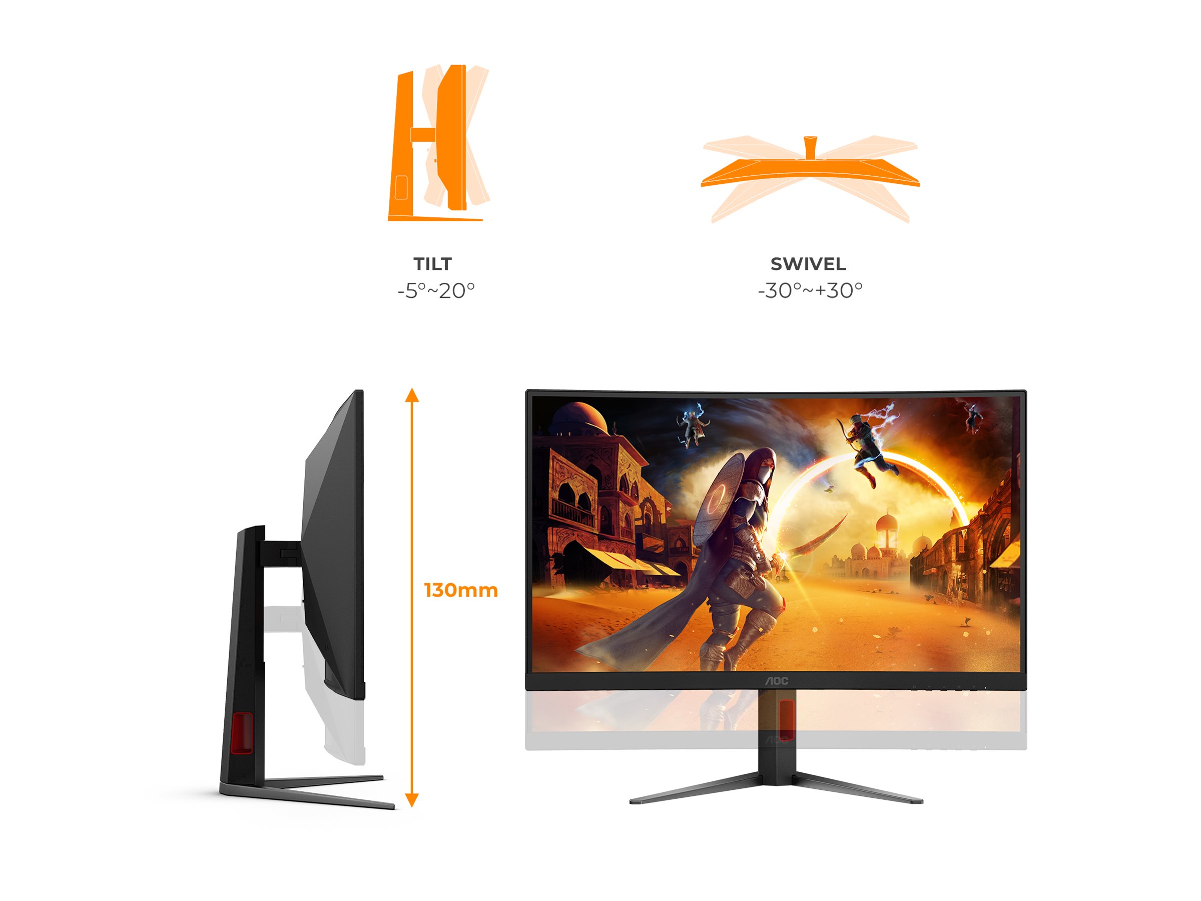 AOC G4 Gaming computer monitor 68.6 cm (27) 2560 x 1440 pixels Quad HD LED Black, Red