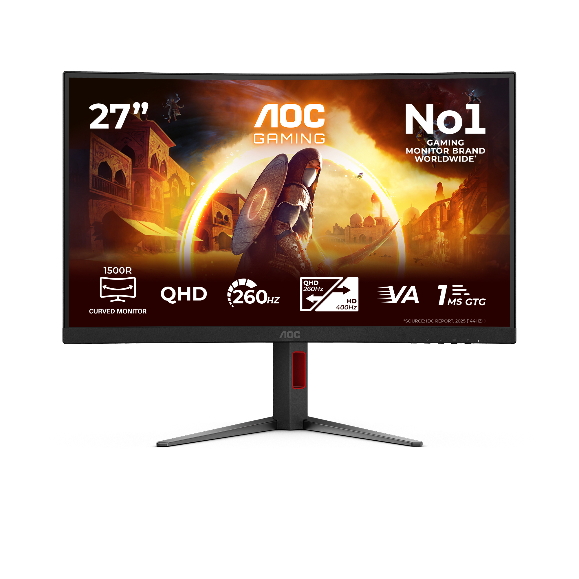 AOC G4 Gaming computer monitor 68.6 cm (27) 2560 x 1440 pixels Quad HD LED Black, Red