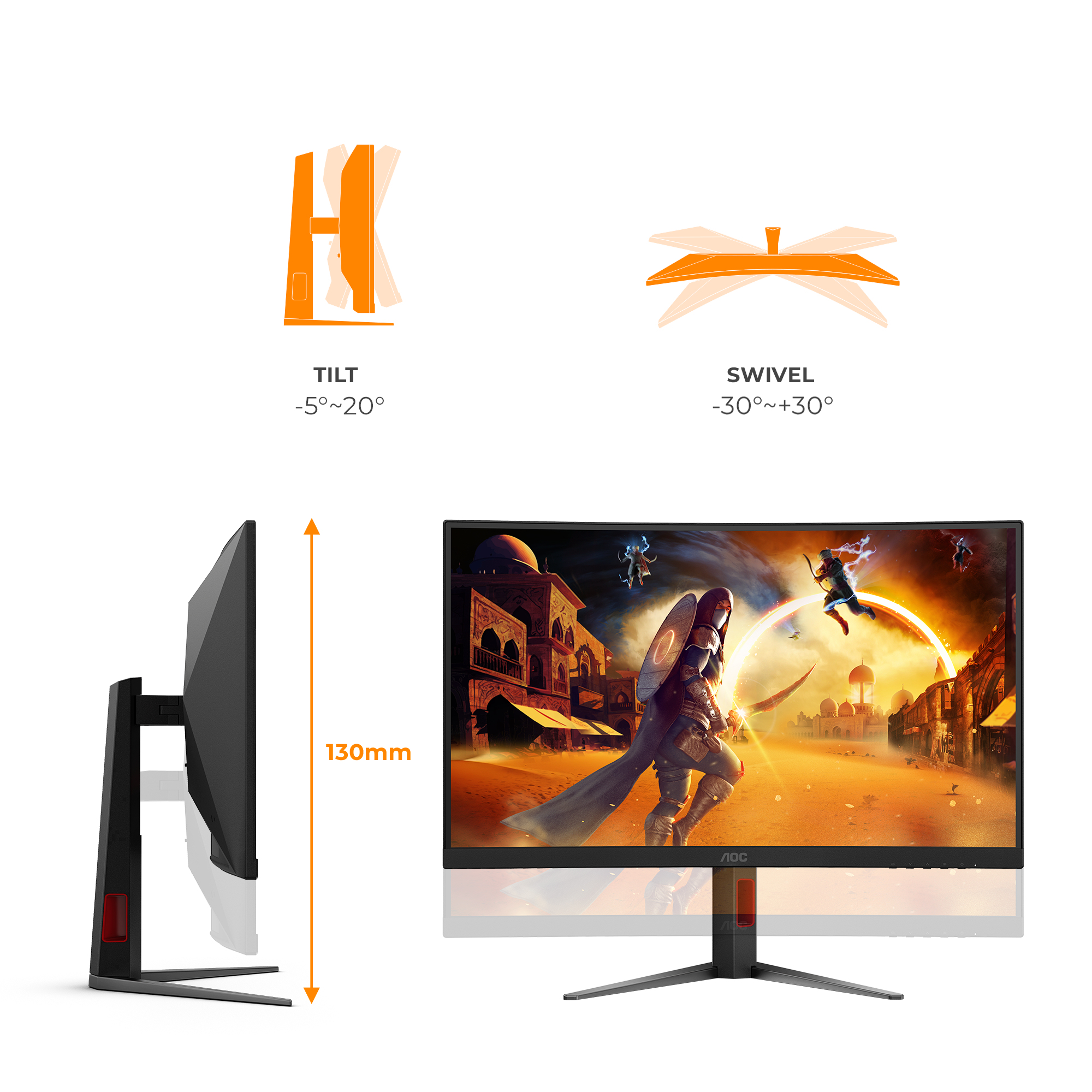 AOC G4 Gaming computer monitor 68.6 cm (27) 2560 x 1440 pixels Quad HD LED Black, Red