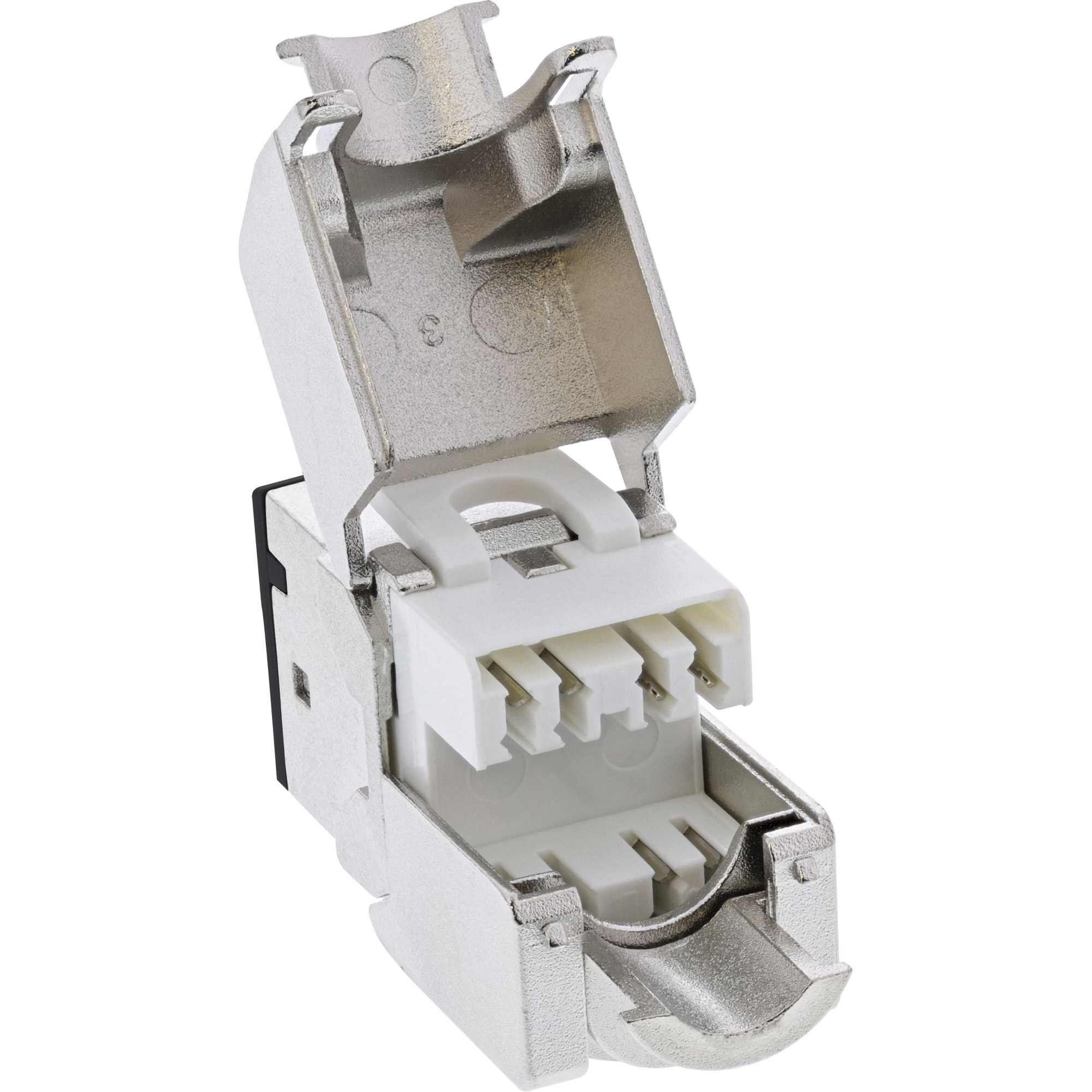InLine Keystone RJ45 jack, shielded, Cat.6A, black 8-pack