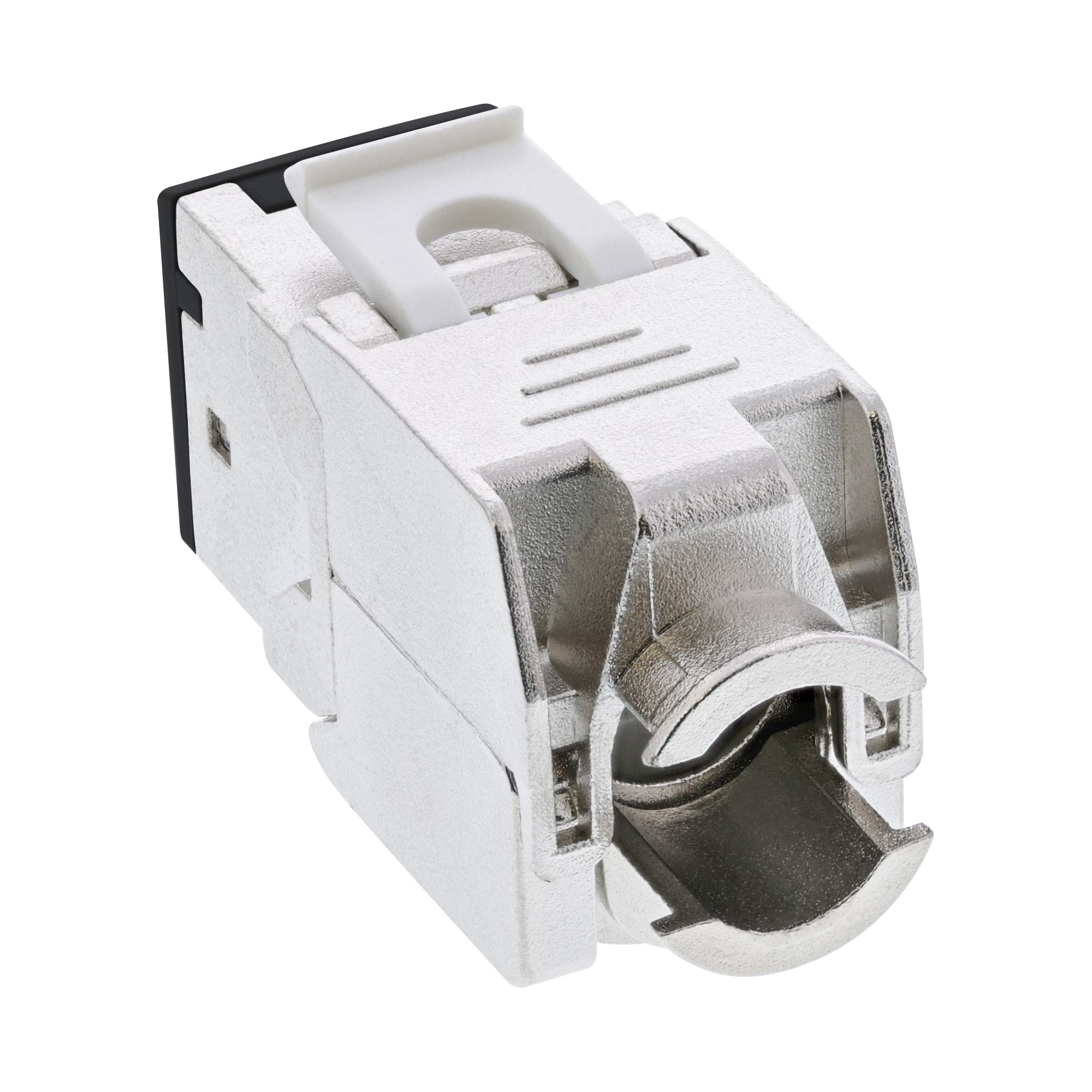 InLine Keystone RJ45 jack, shielded, Cat.6A, black 8-pack