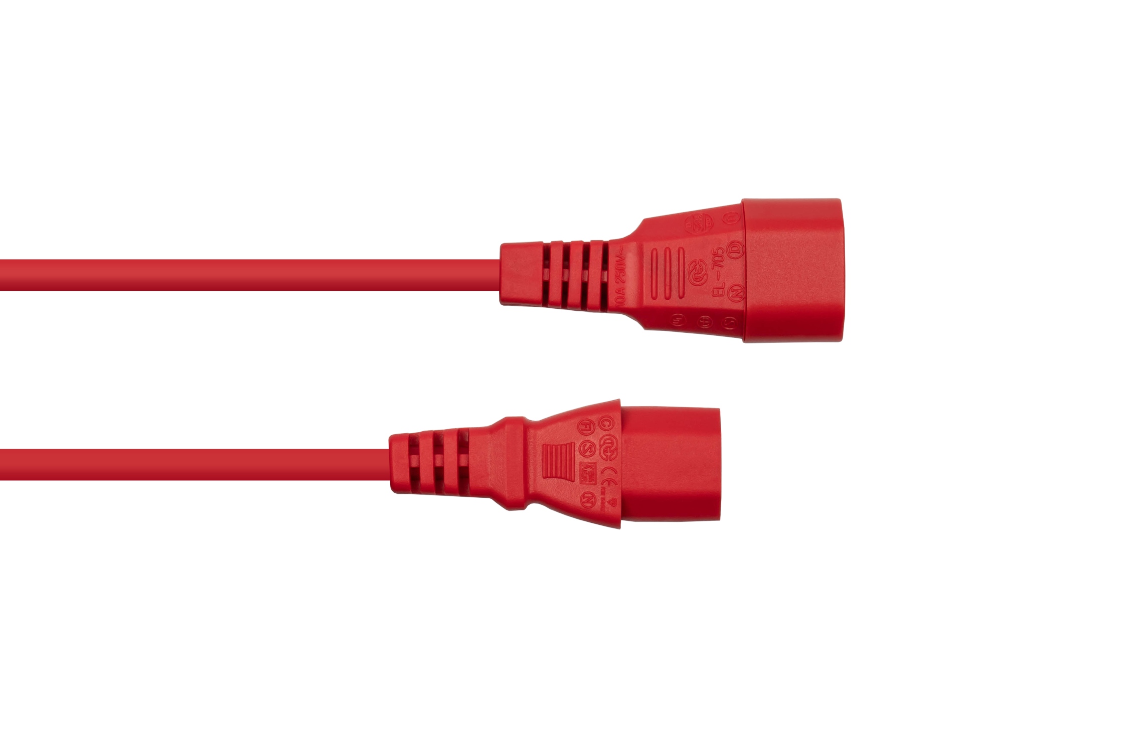 kabelmeister Kaltgerteverlngerung Kaltgerte-Stecker C14 an Kaltgerte-Buchse C13, rot, 1,00mm,