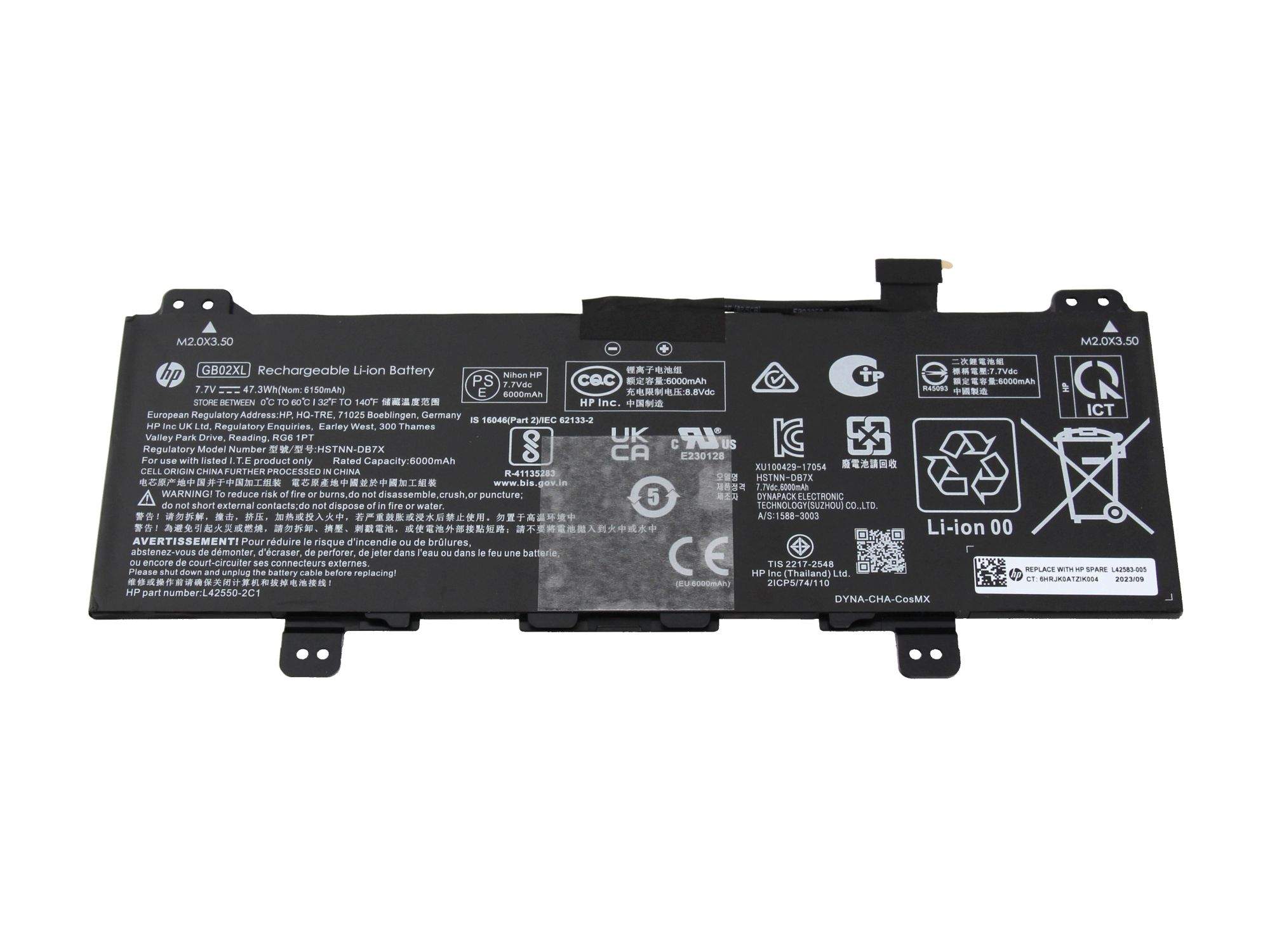 HP GB02XL Akku 47.31Wh Original - Akku - 6.150 mAh