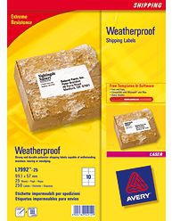 Avery Weatherproof Shipping Labels tiquette auto-collante Blanc 250 pice(s)