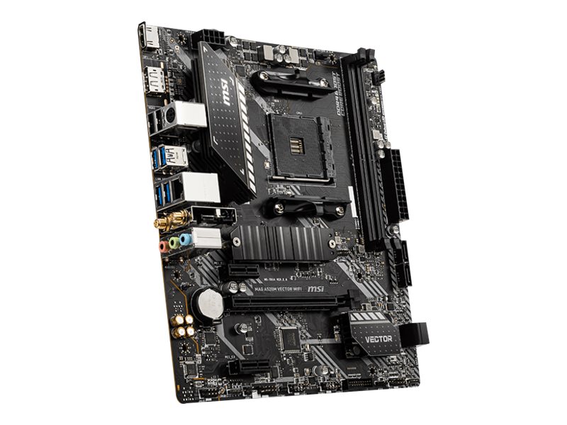 MSI MAG A520M VECTOR WIFI - Motherboard - micro ATX - Socket AM4 - AMD A520 Chipsatz - USB 3.2 Gen 1 - Gigabit LAN, Wi-Fi, Bluetooth - Onboard-Grafik (CPU erforderlich)