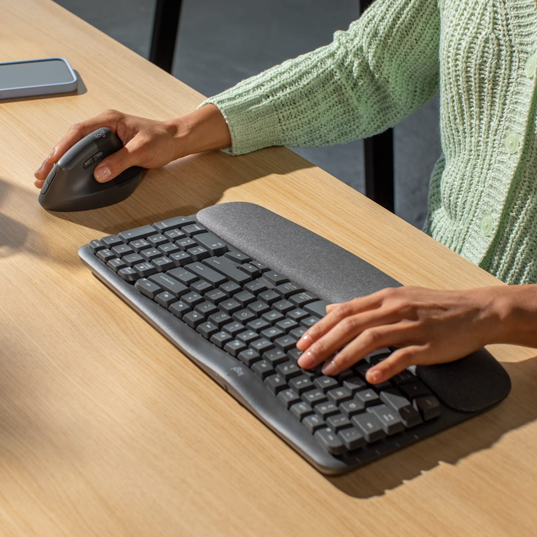 Logitech Wave Keys and Lift Combo clavier Souris incluse Universel Bluetooth QWERTZ Allemand Graphite