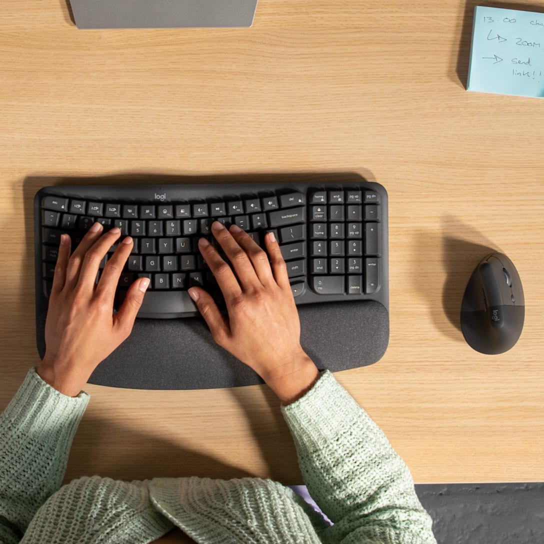 Logitech Wave Keys and Lift Combo clavier Souris incluse Universel Bluetooth QWERTZ Allemand Graphite