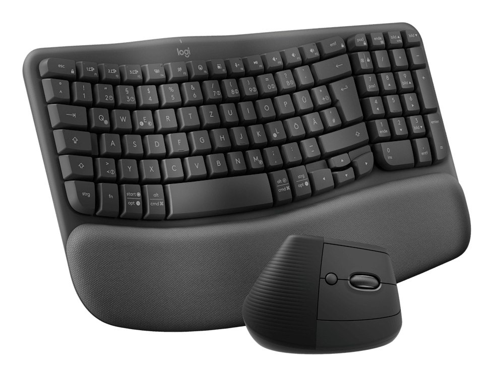 Logitech Wave Keys and Lift Combo clavier Souris incluse Universel Bluetooth QWERTZ Allemand Graphite
