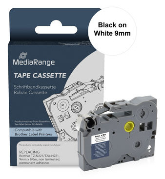 MediaRange MRBTZN221 ruban d�tiquette Noir sur blanc