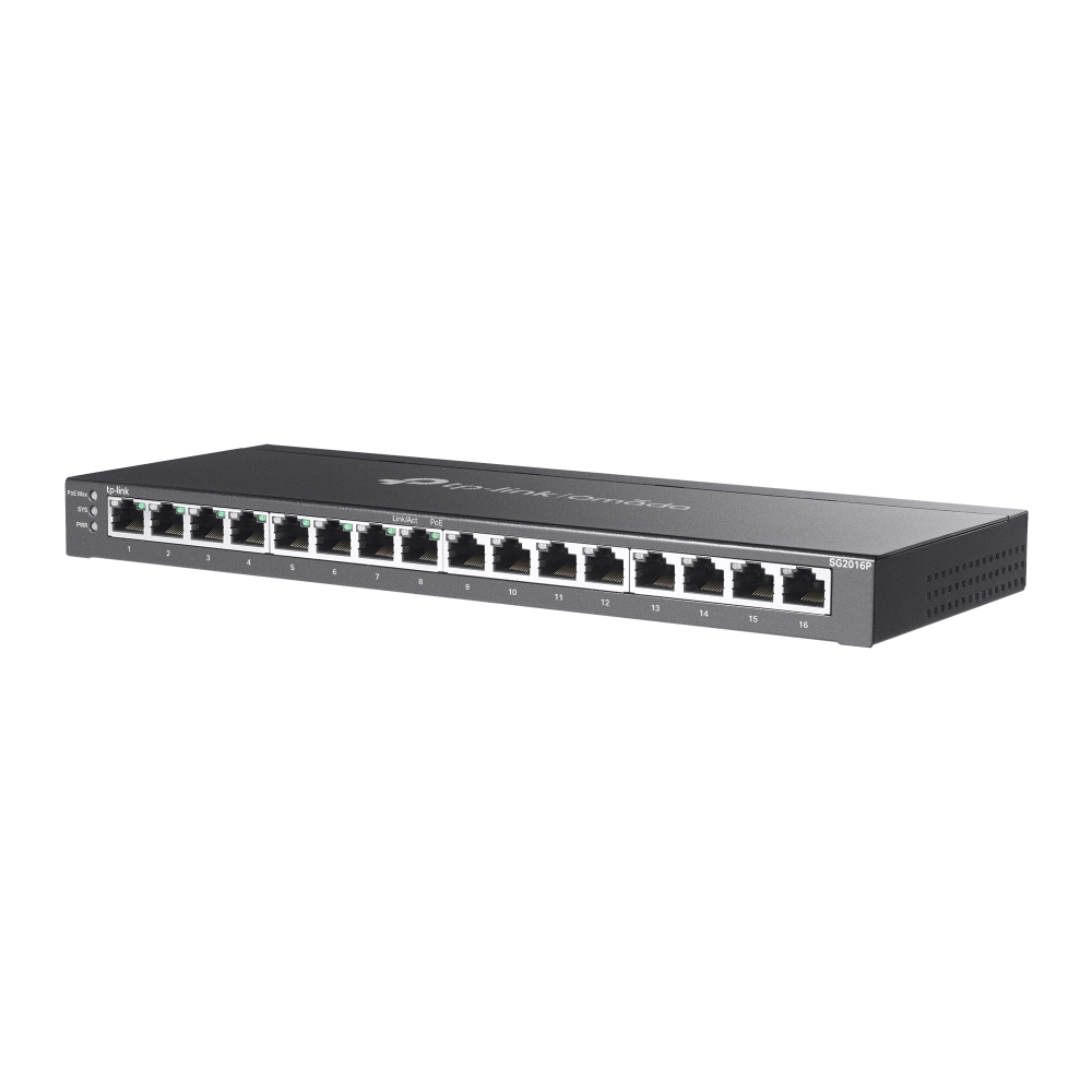 TP-Link Omada SG2016P switch Gestionado L2/L2+ Gigabit Ethernet (10/100/1000) Energía sobre Ethernet (PoE) Negro