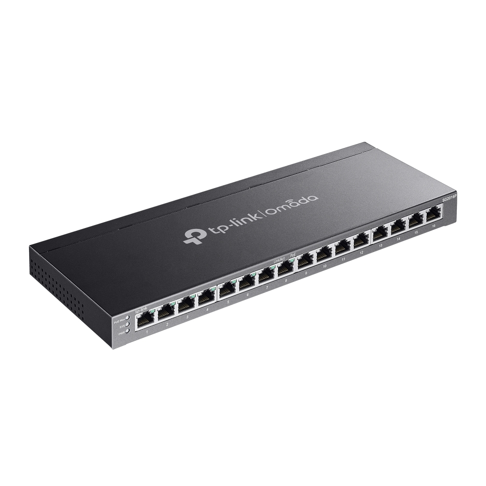 TP-Link Omada SG2016P switch Gestionado L2/L2+ Gigabit Ethernet (10/100/1000) Energía sobre Ethernet (PoE) Negro