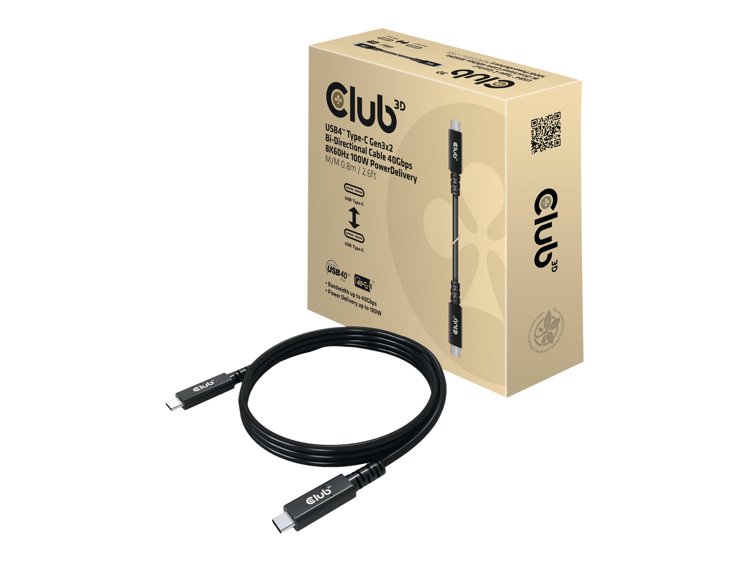 club3D CAC-1578 USB-C-kabel USB 4.0 USB-C stekker 2.00 m Zwart kopen ? Electronic club3D CAC-1578 USB-C-kabel USB 4.0 USB-C stekker 2.00 m Zwart kopen ? Electronic