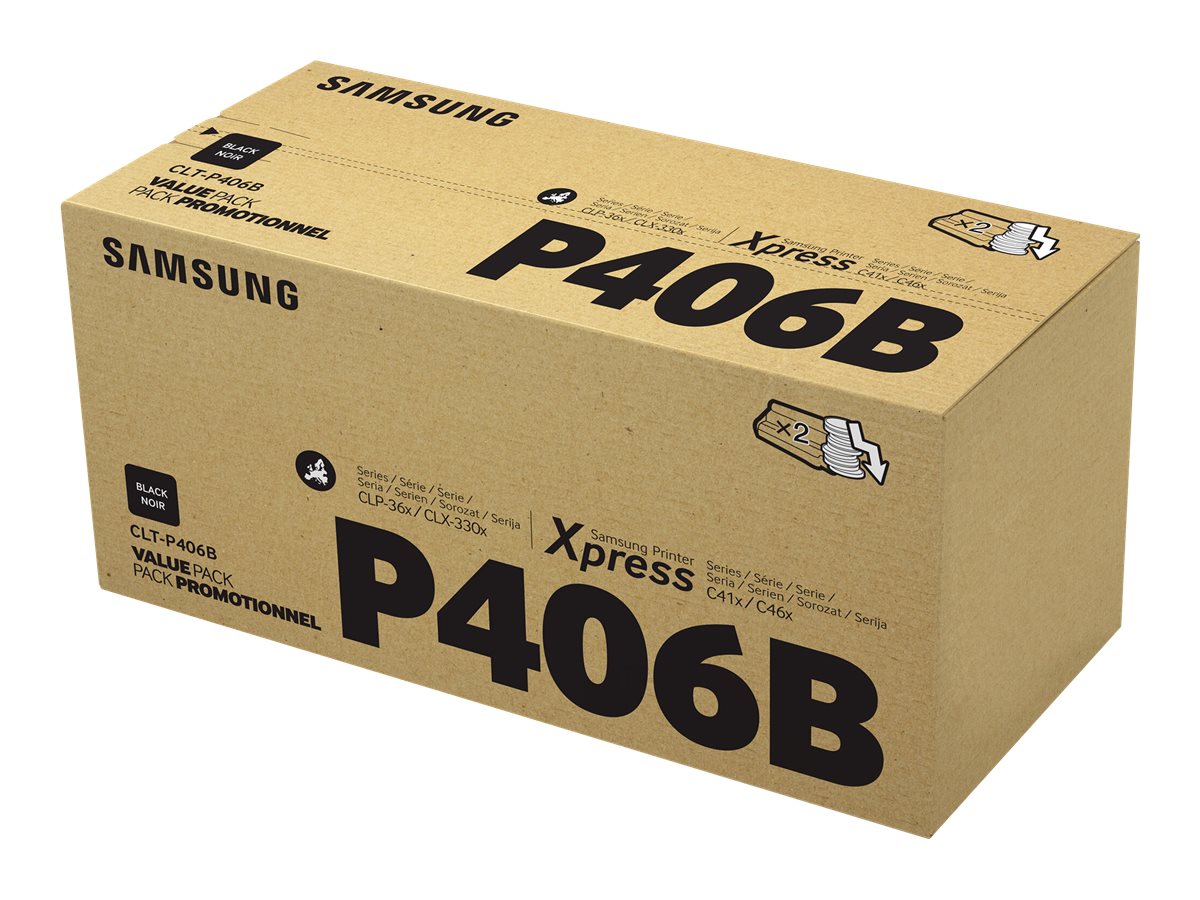 Samsung Paquete de 2 cartuchos de tner negro CLT-P406B
