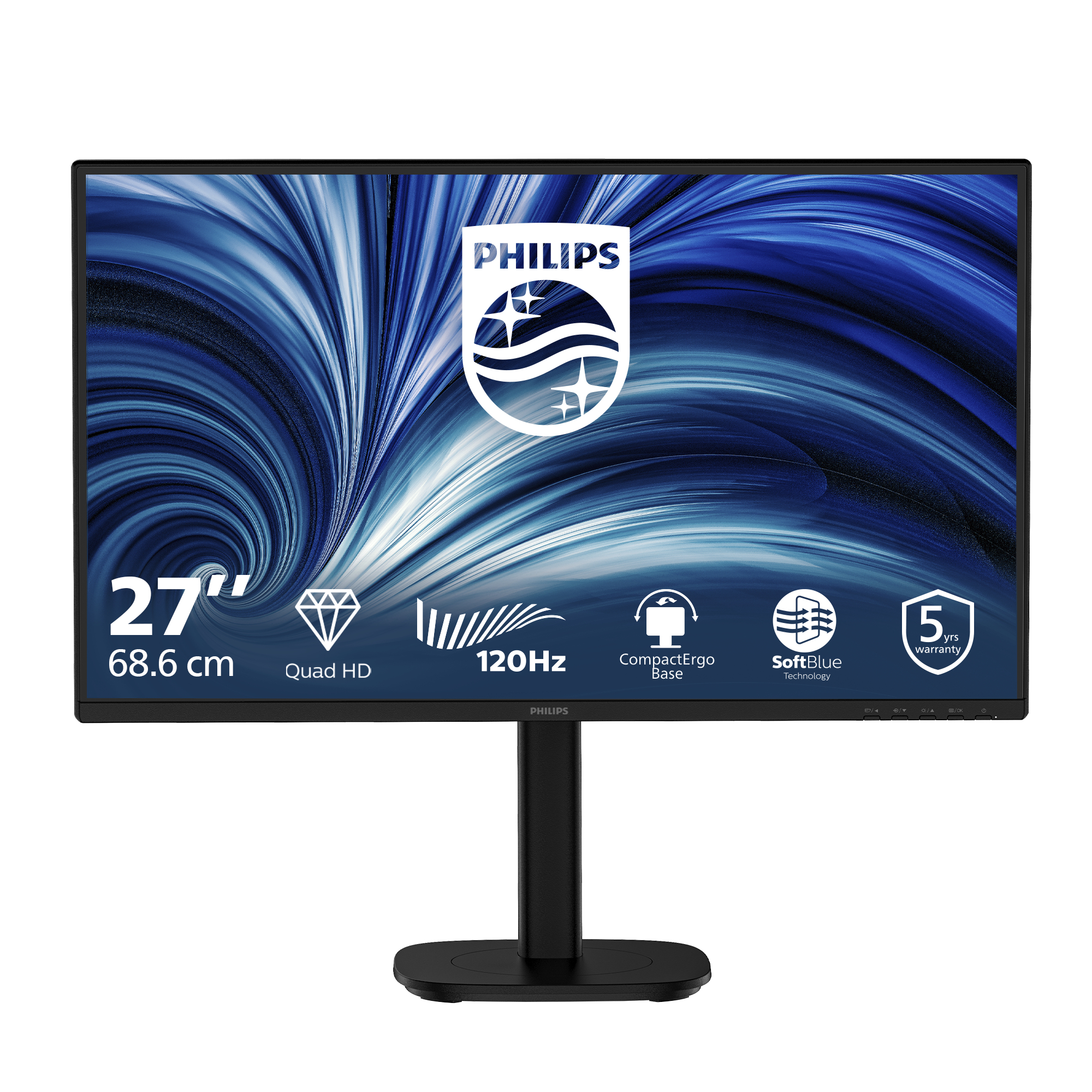 Philips 27B2N3500/00 �cran plat de PC 68,6 cm (27) 2560 x 1440 pixels Full HD LCD Noir