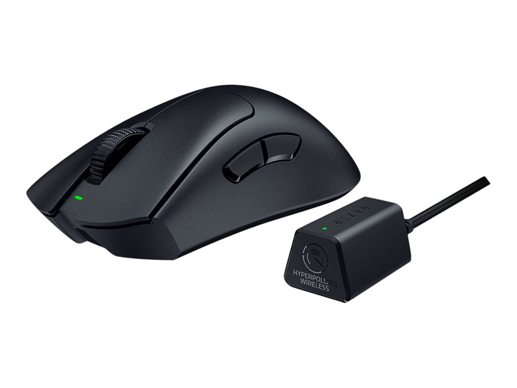 Razer DeathAdder V3 Pro - Maus - Smooth-Touch, 8000 Hz - ergonomisch - F�r Rechtsh�nder - optisch - 5 Tasten - kabellos, kabelgebunden - kabelloser Empf�nger (USB)