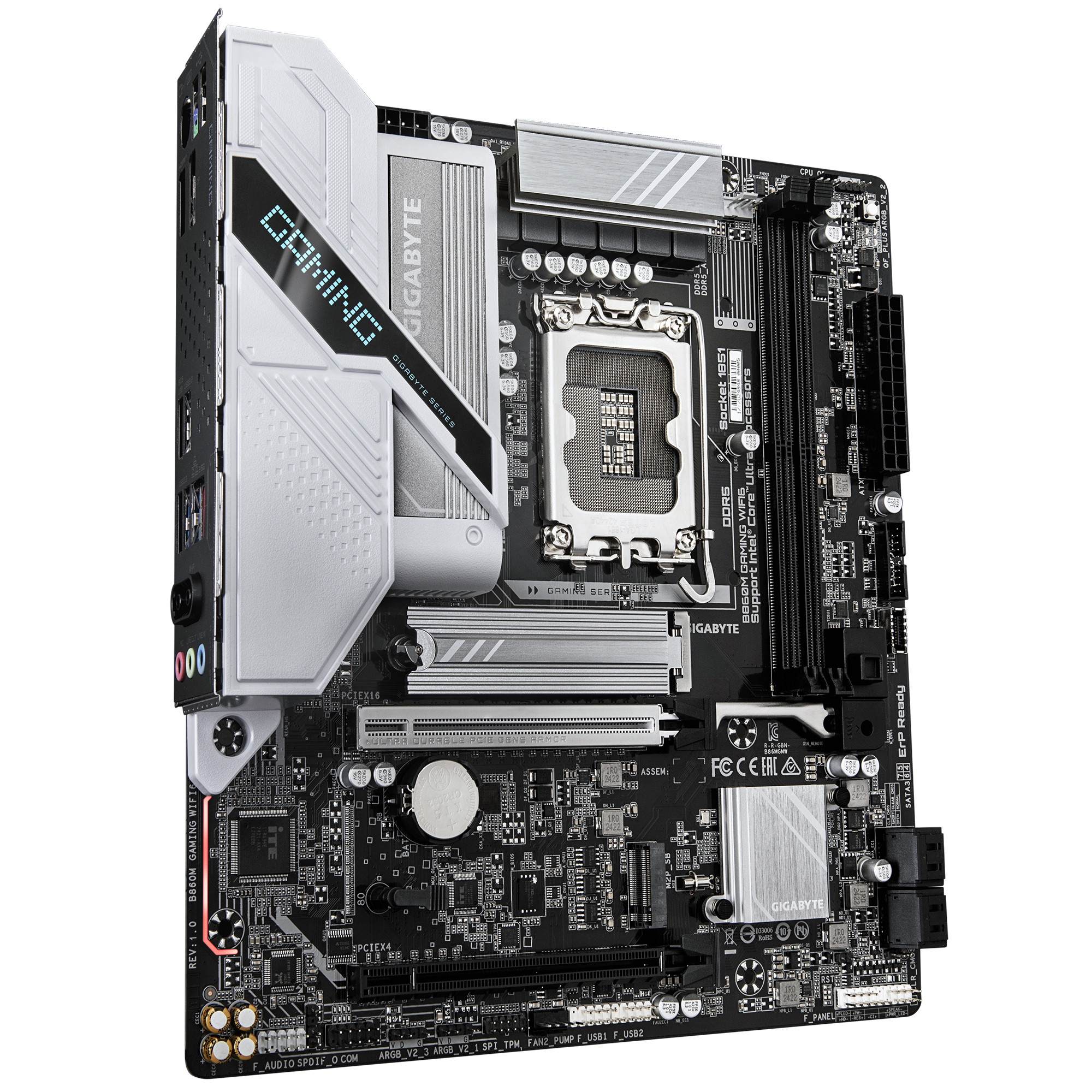GIGABYTE B860M GAMING WIFI6 Motherboard - Intel Core Ultra Series CPUs, 8+1+2 Phases VRM, up to 9066MHz DDR5, 1xPCIe 5.0 + 1xPCIe 4.0 M.2, 2.5GbE LAN, WIFI 6, USB 3.2 Gen 1